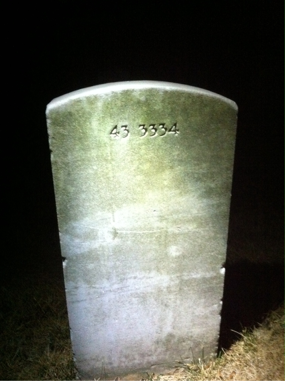 Back of headstone — William Ashe