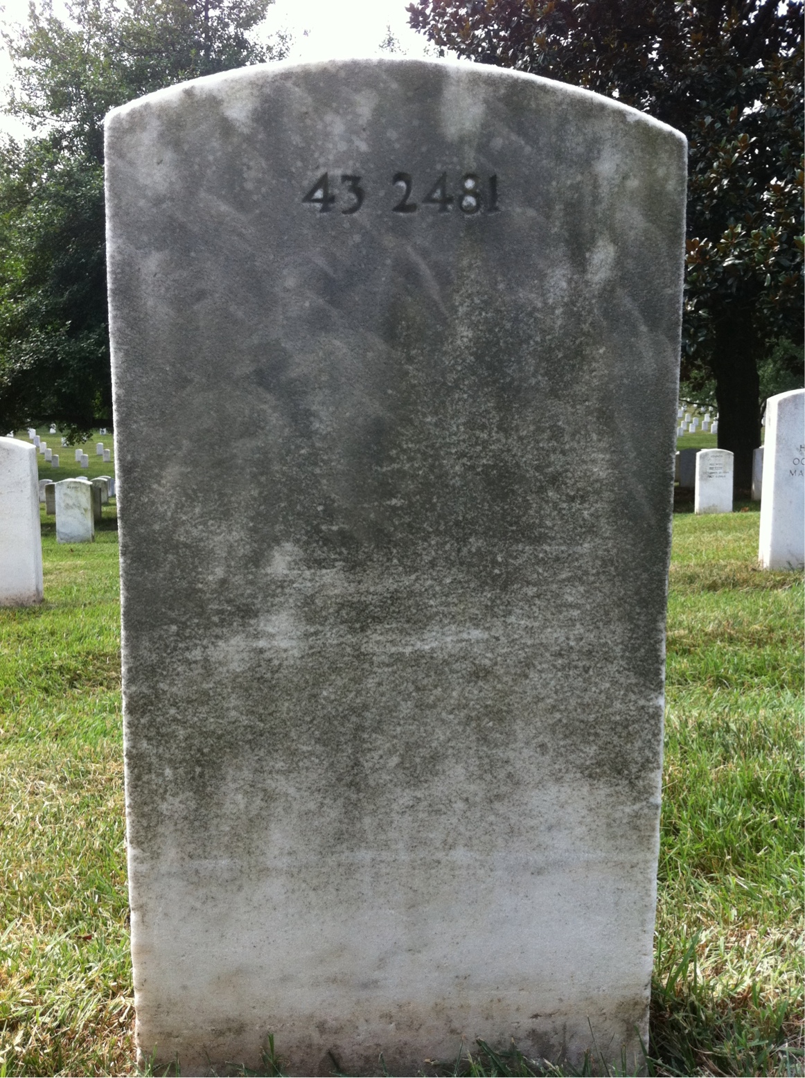 Back of headstone — William Bennett