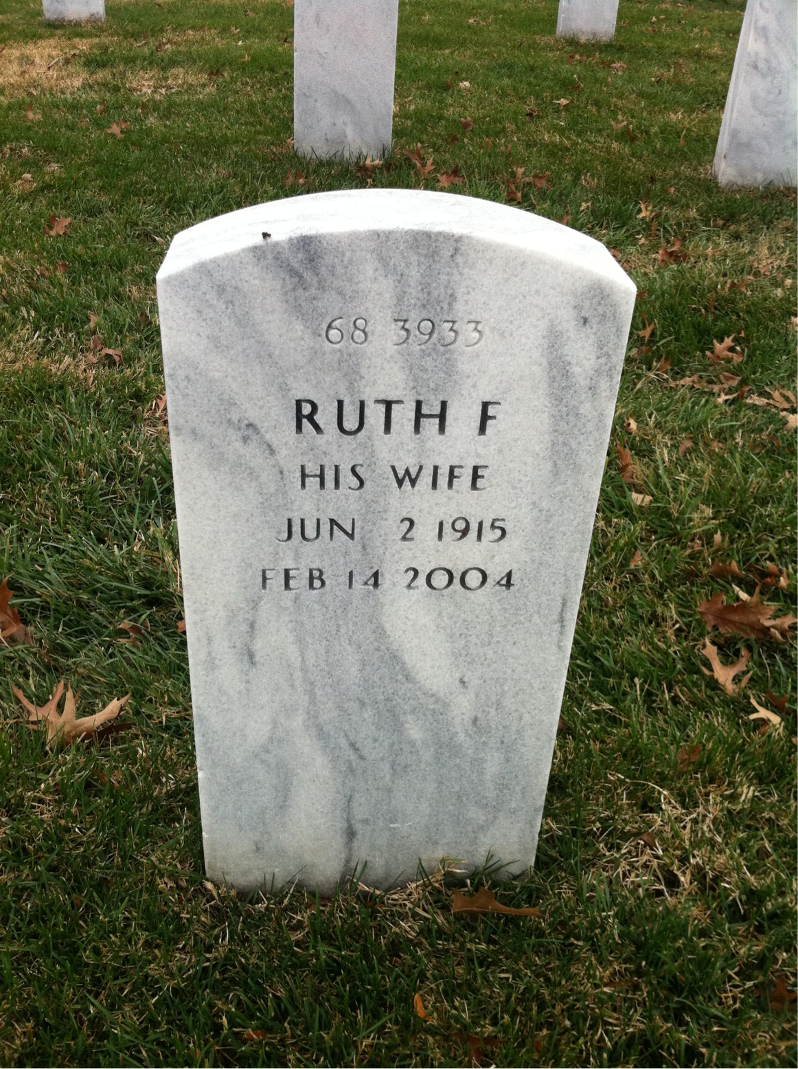 Back of headstone — Irving Wiley