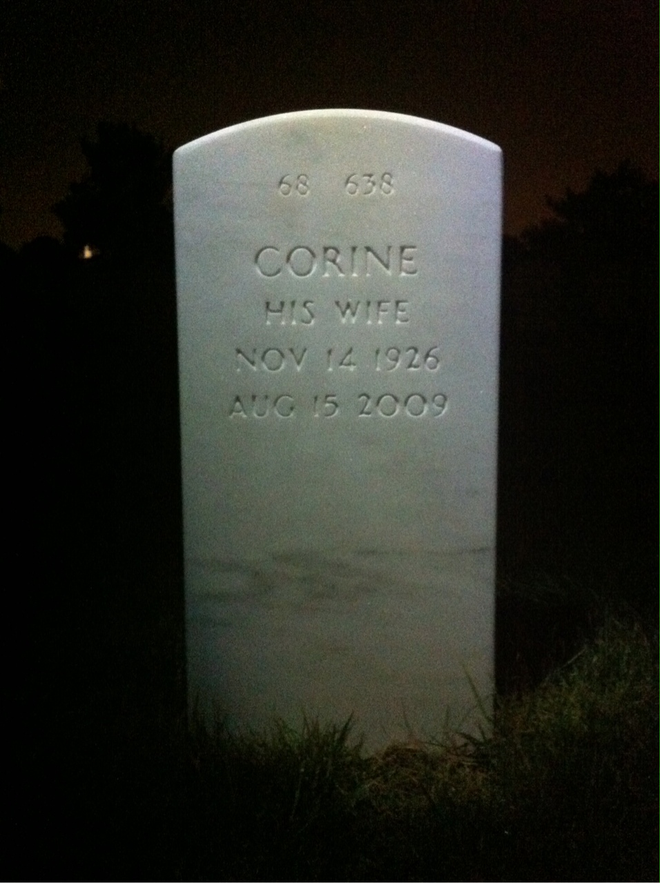 Back of headstone — John Leonard