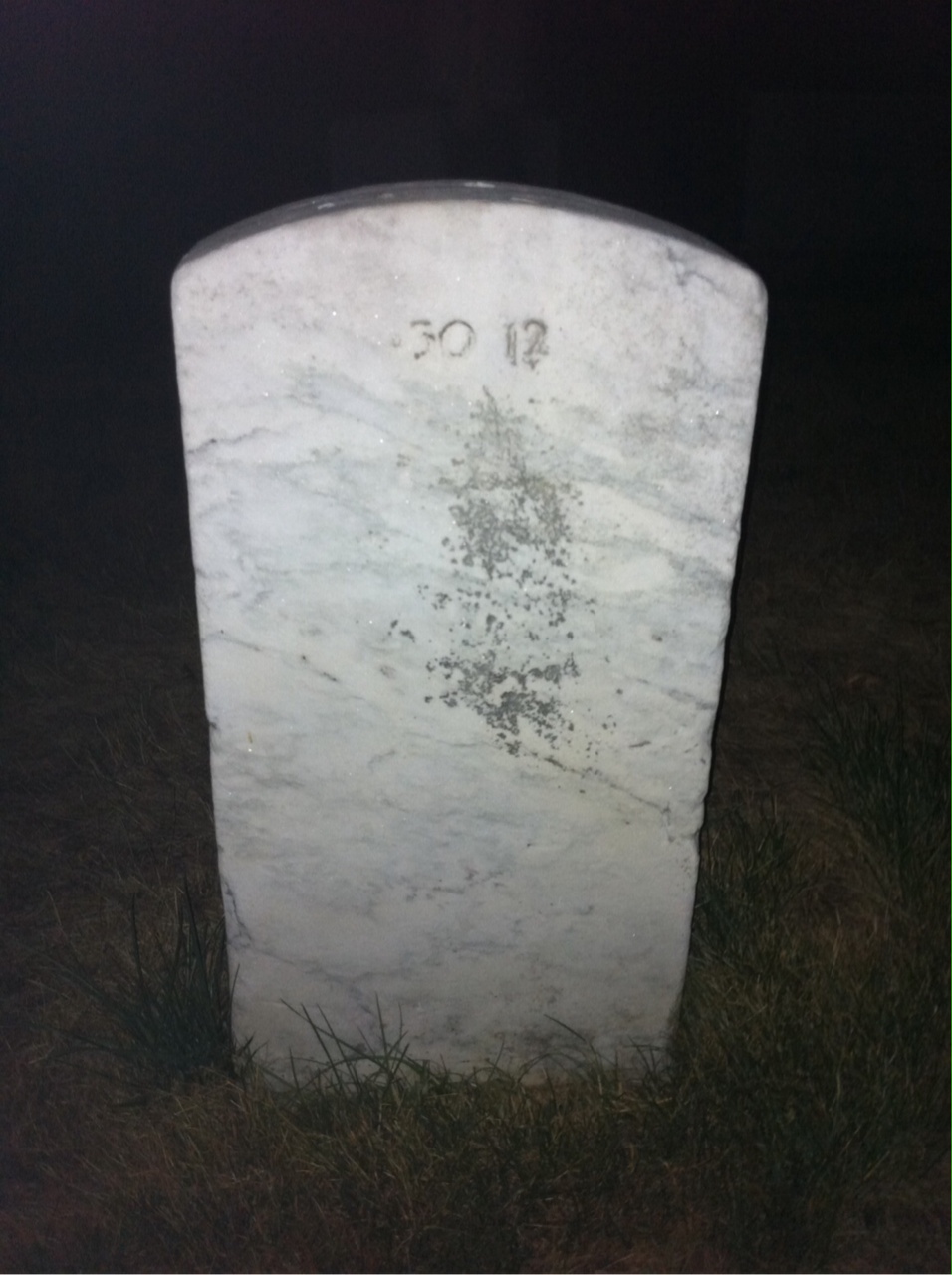 Back of headstone — Oscar Adams