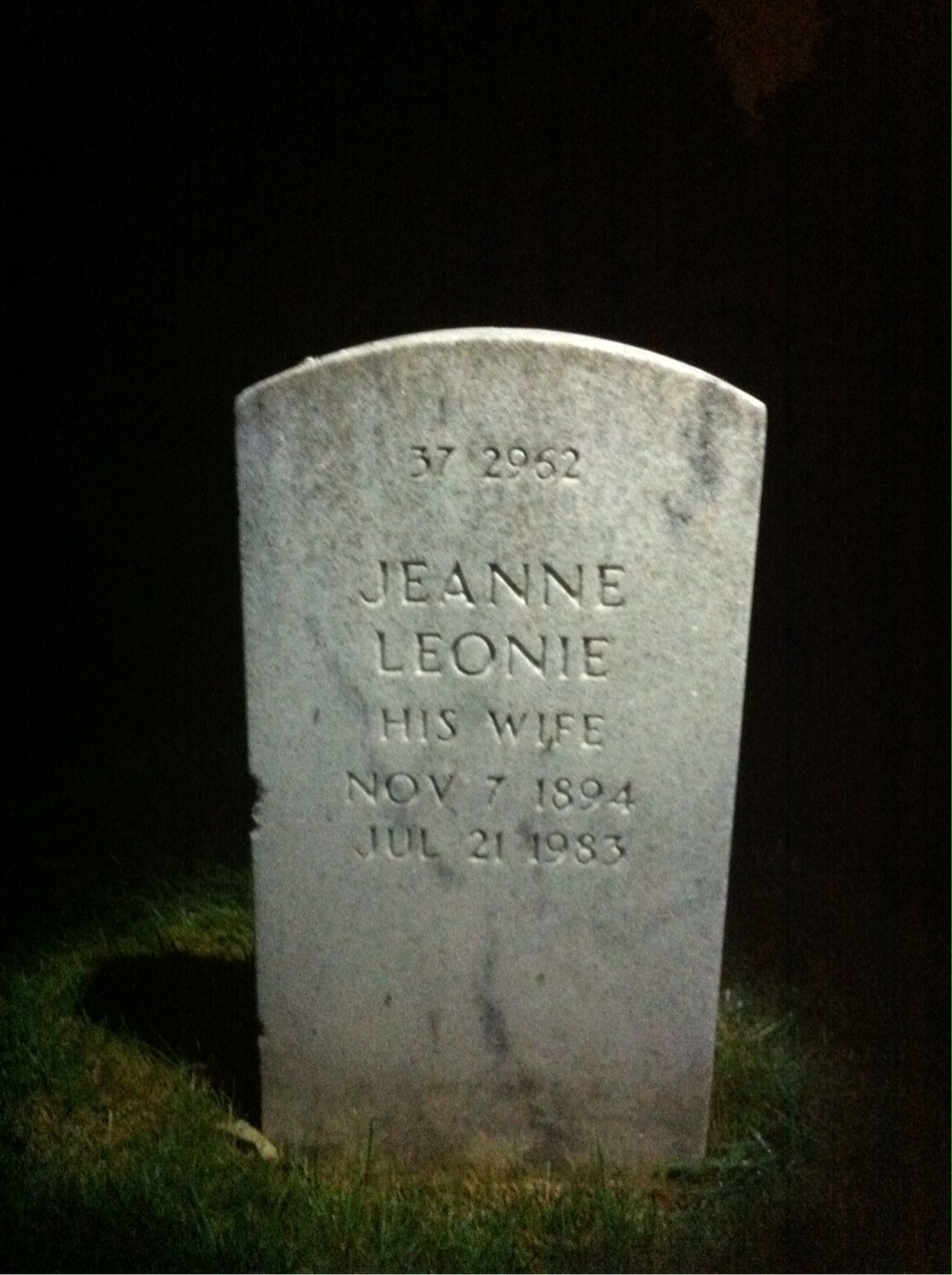 Back of headstone — Arthur Blais