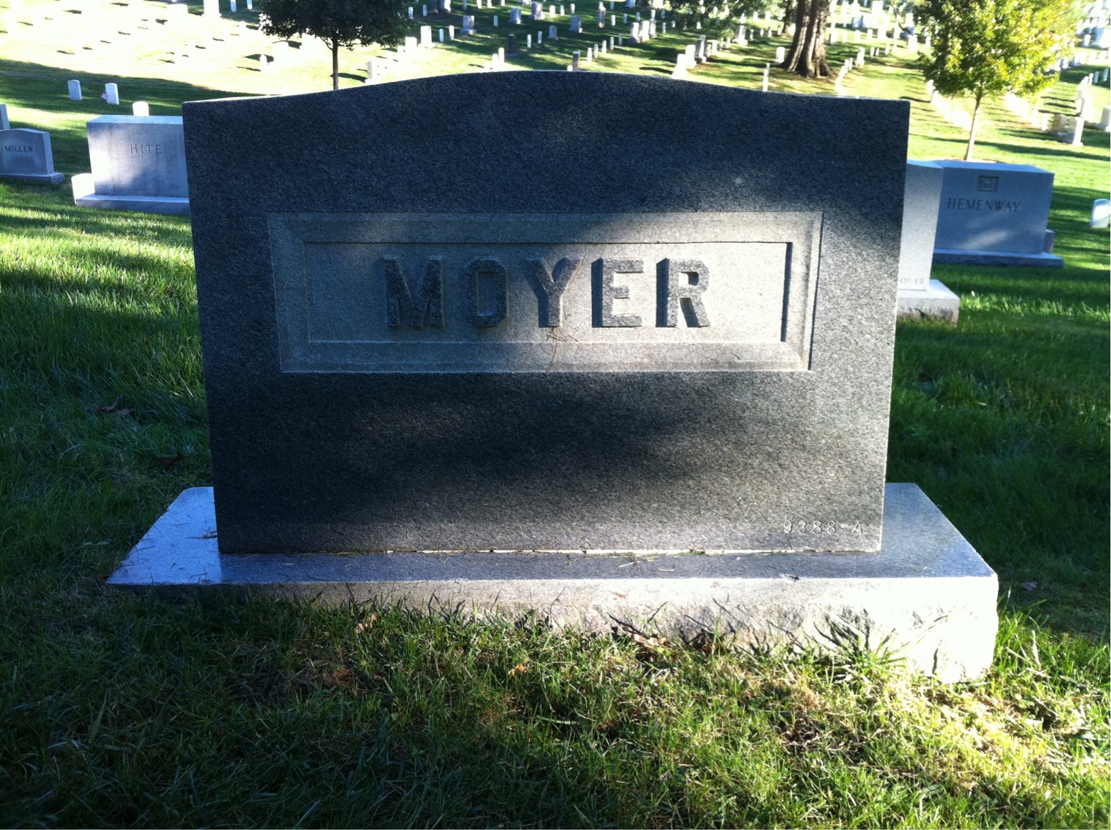 Back of headstone — Anna Moyer