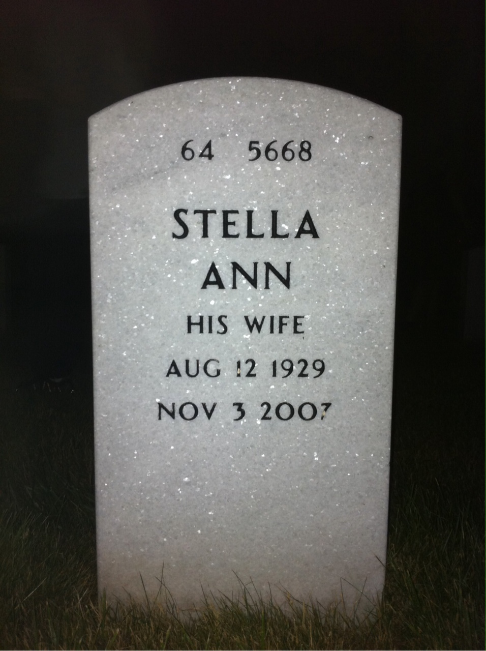 Back of headstone — Walter Zuck