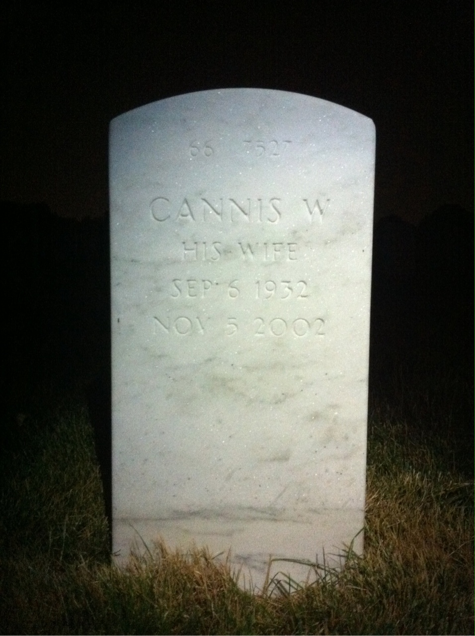 Back of headstone — Frederick Hull