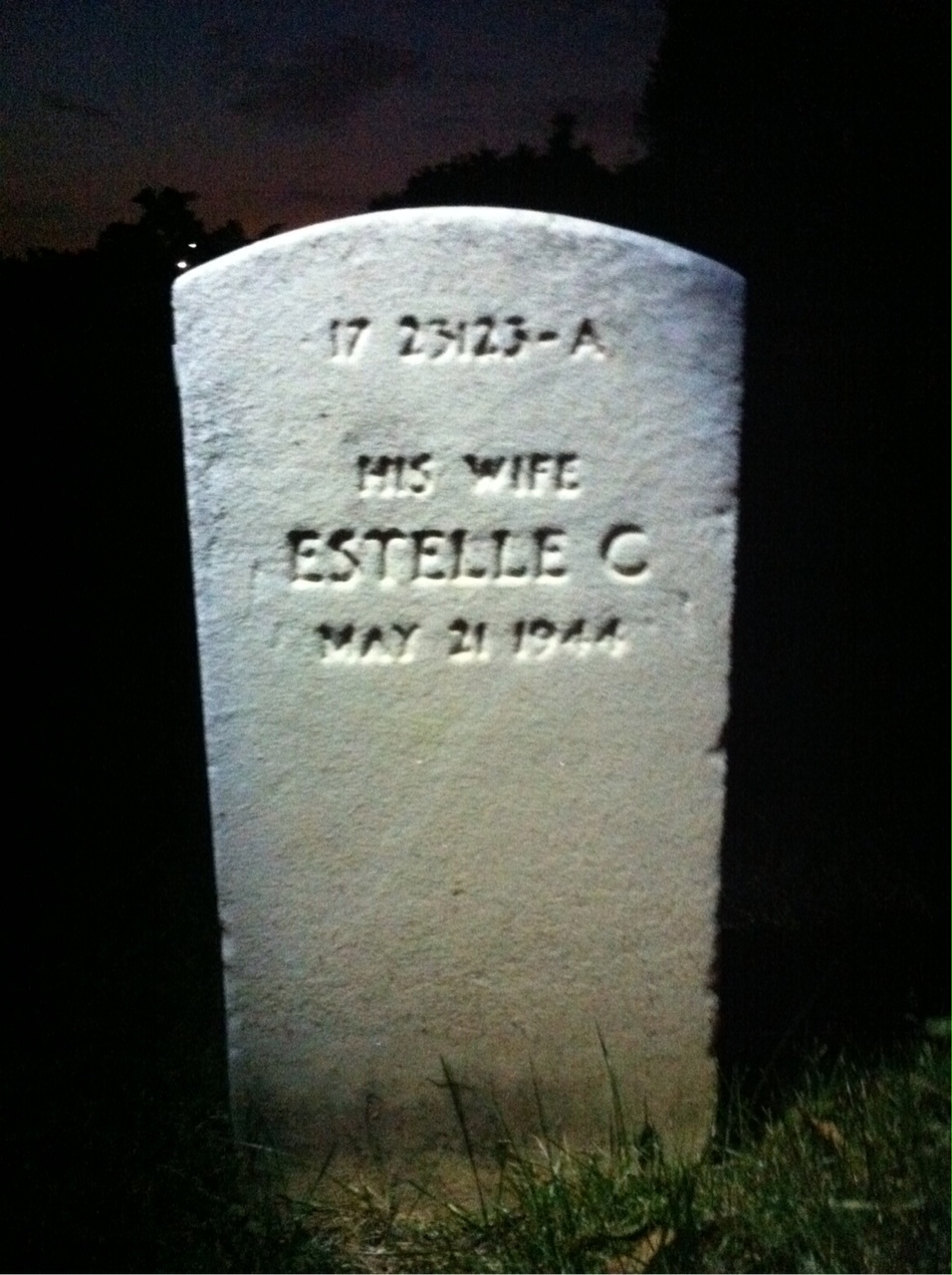 Back of headstone — Lawrence Allison