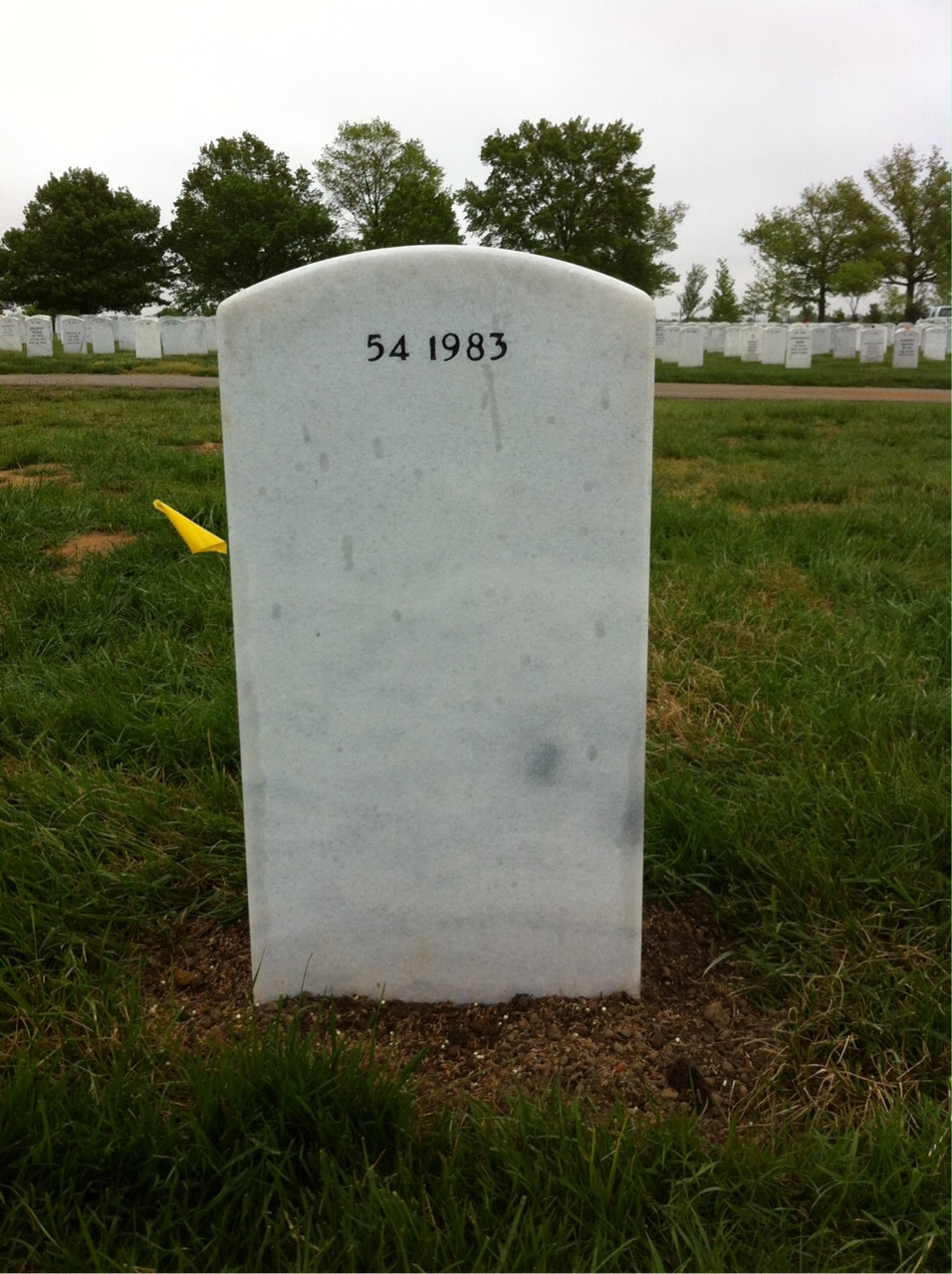 Back of headstone — Willie Allen Stallings