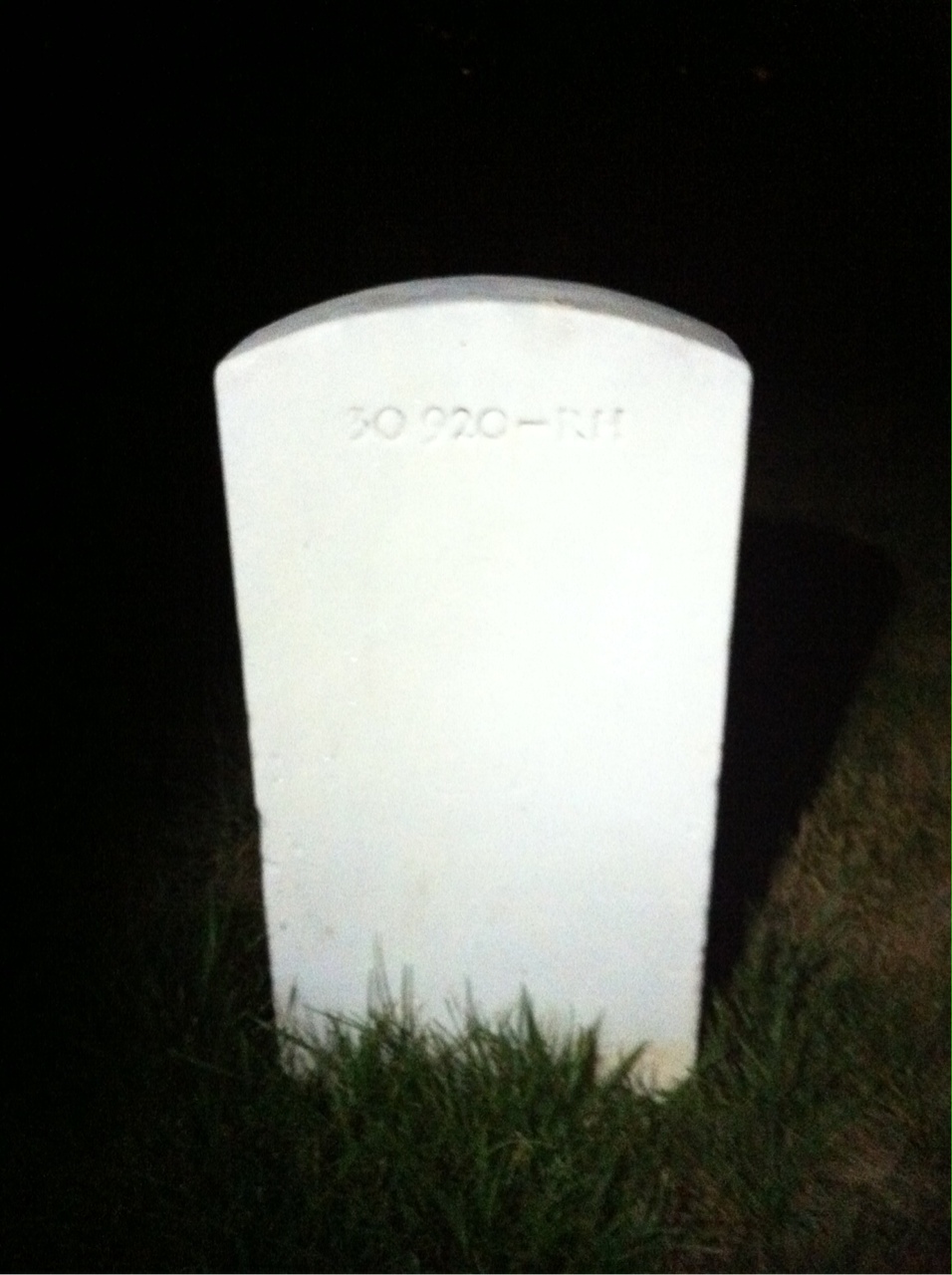 Back of headstone — Fred Agee