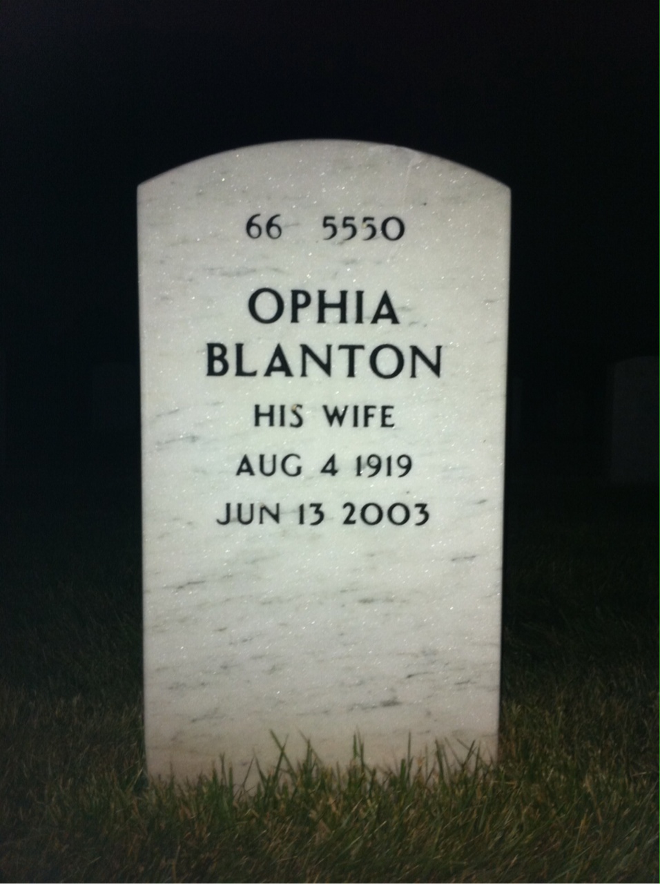 Back of headstone — Woodrow Fulton