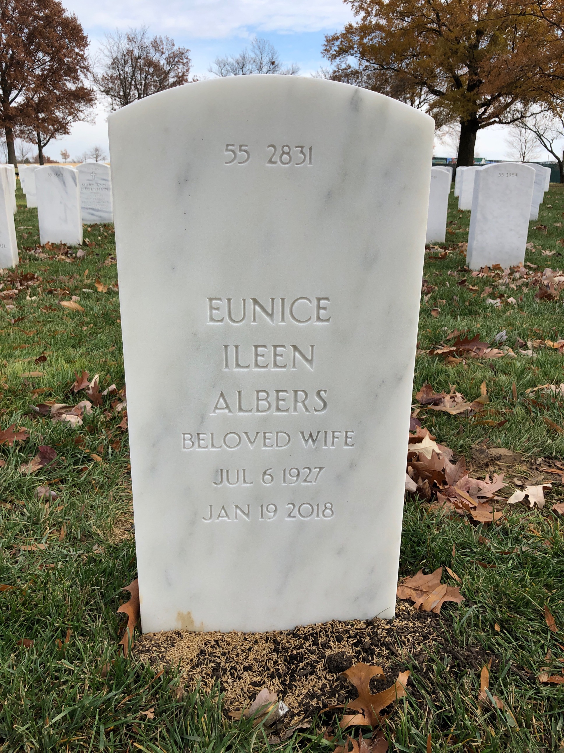 Back of headstone — Keith Albers