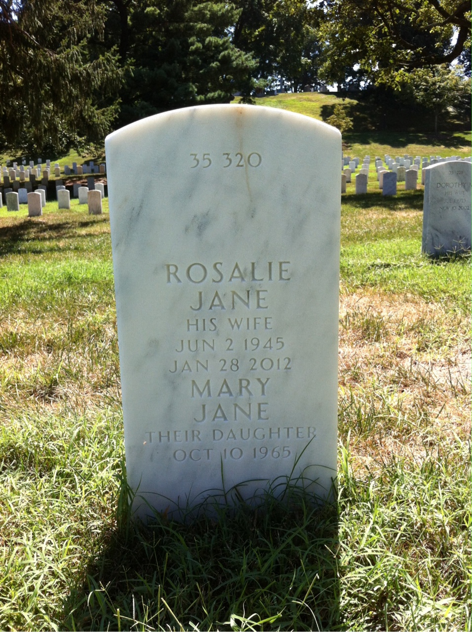 Back of headstone — Ronald Mills