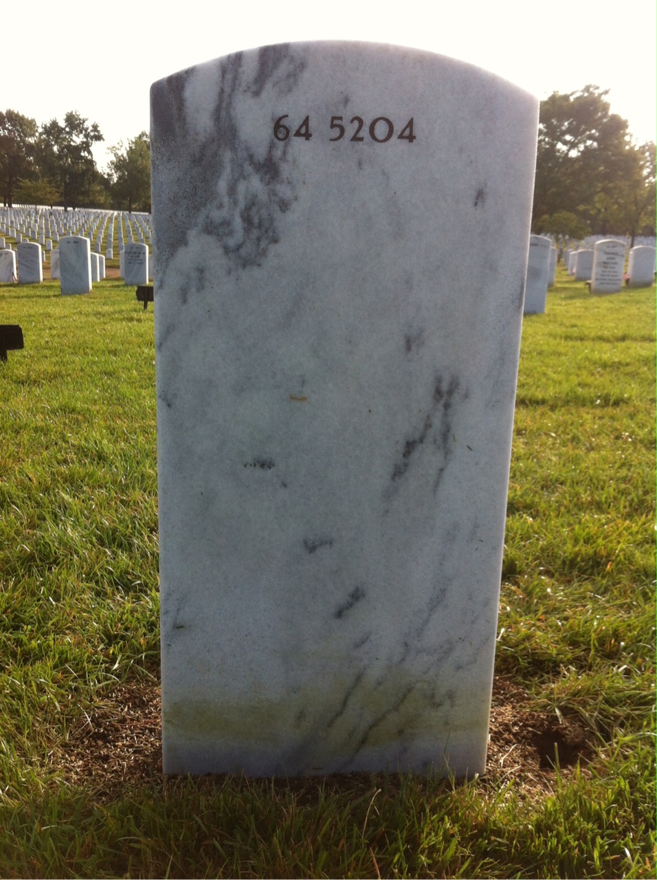 Back of headstone — Walter Mitchell Herrmann