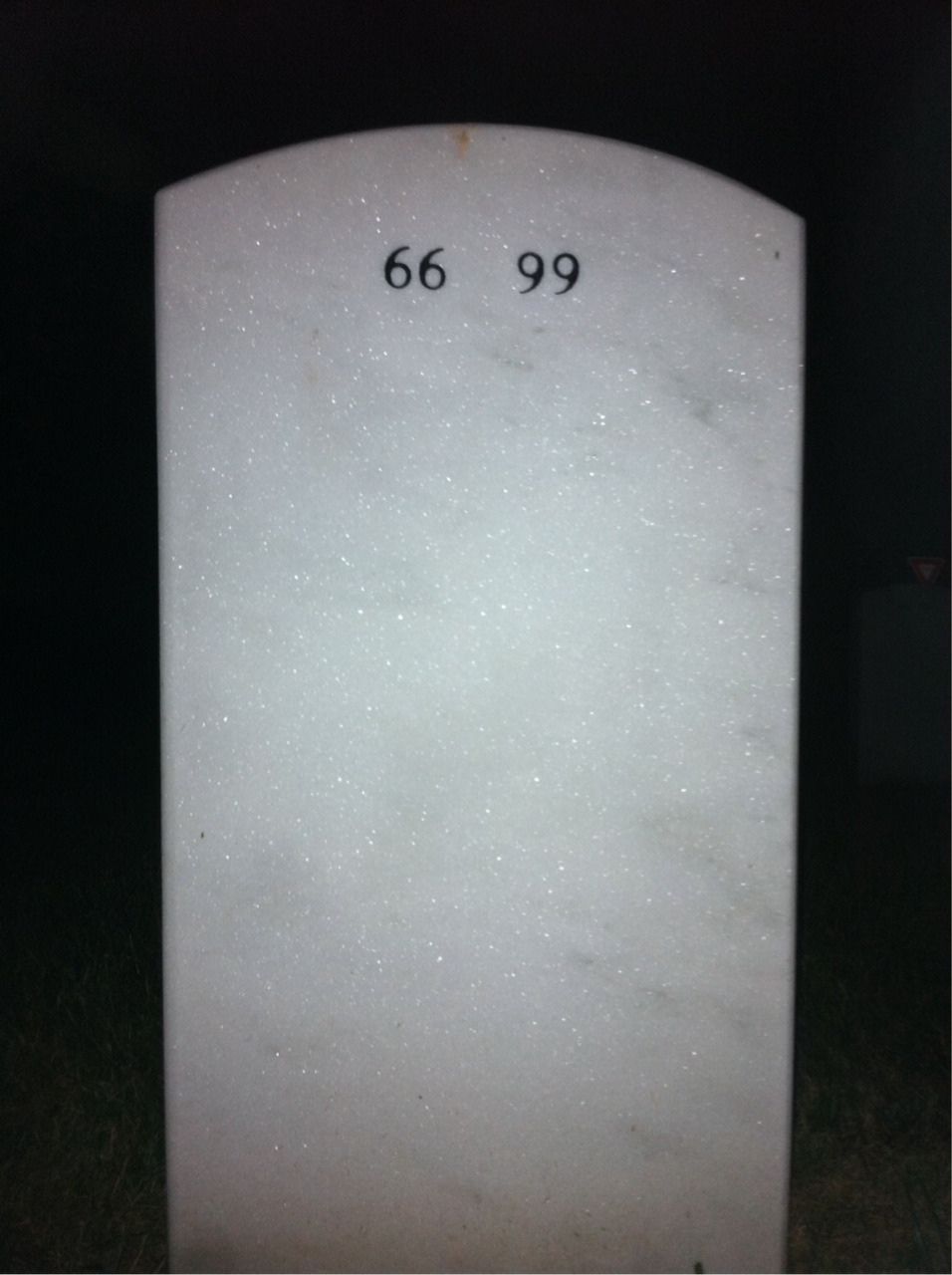 Back of headstone — Steven West