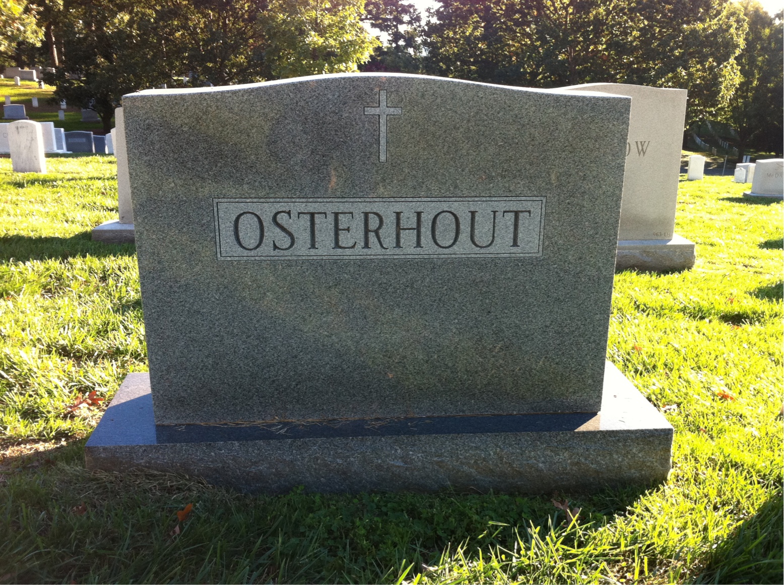 Back of headstone — David Osterhout