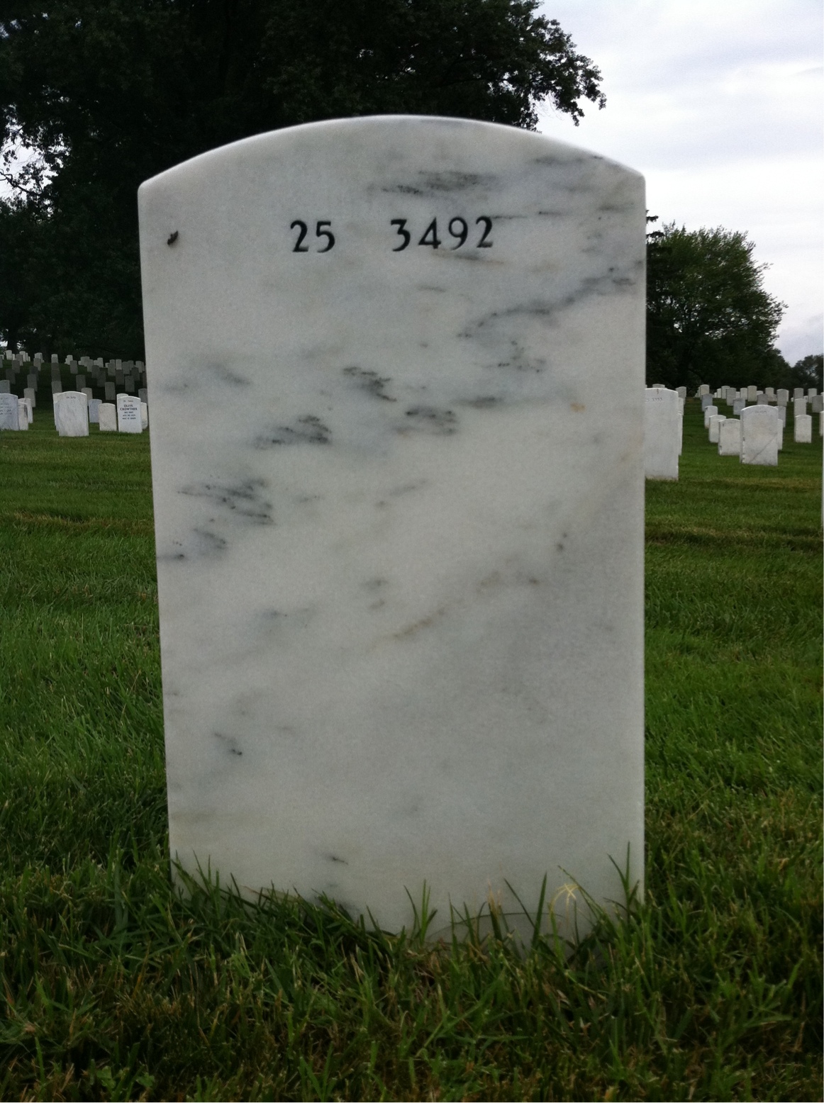 Back of headstone — Irvin Whalen