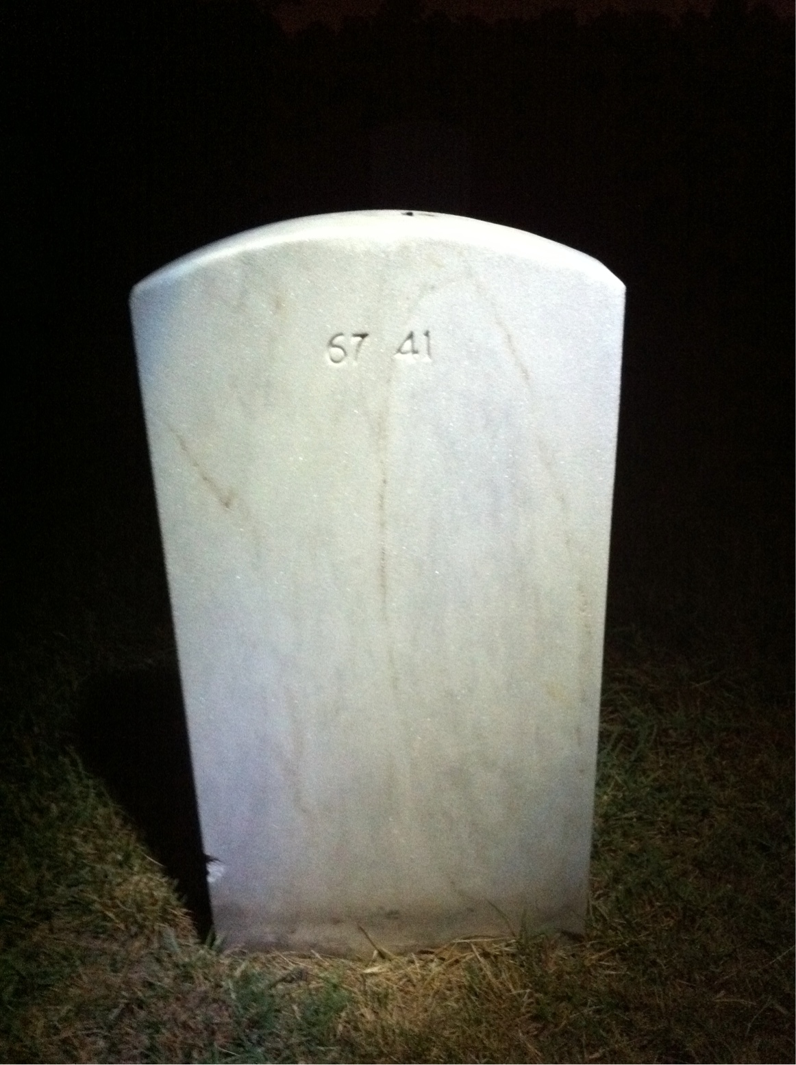 Back of headstone — Archie Decrease Woods