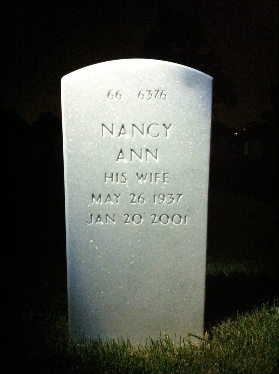 Back of headstone — John Page
