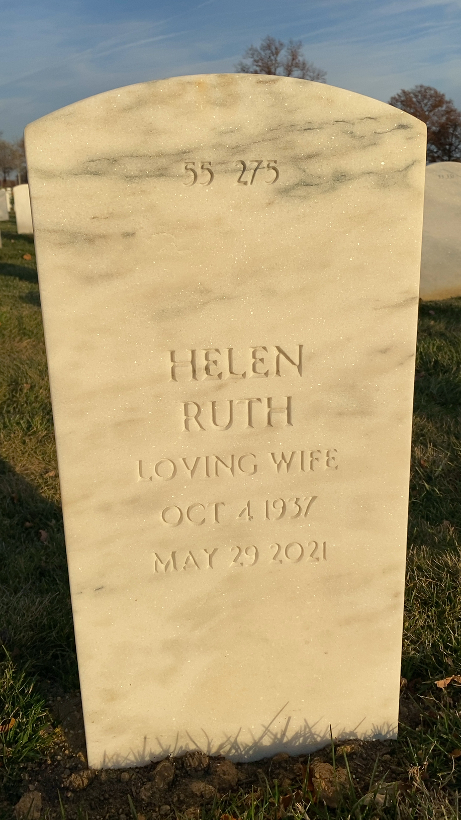 Back of headstone — Willie Raymond Collins
