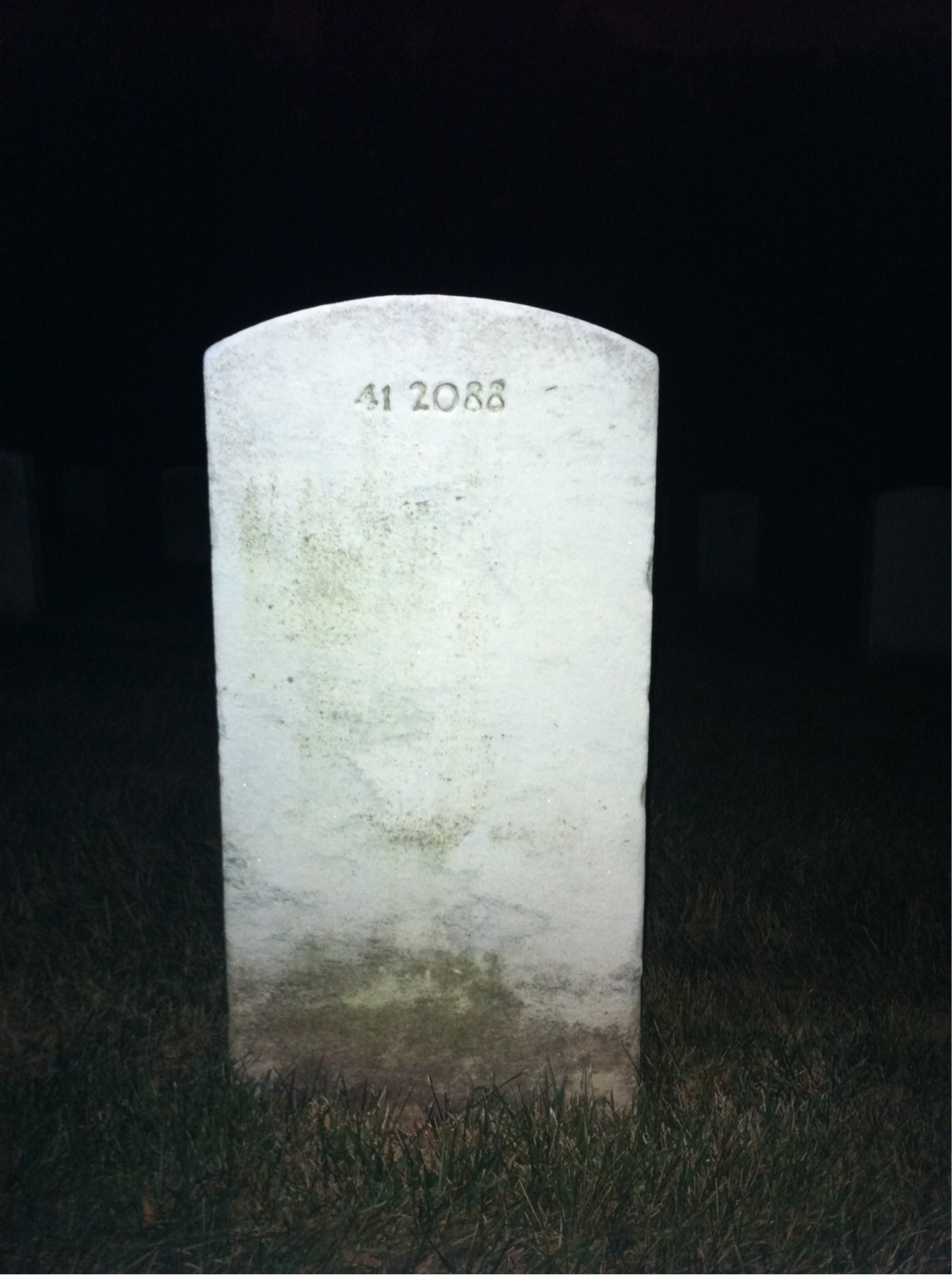Back of headstone — Frank Anderson