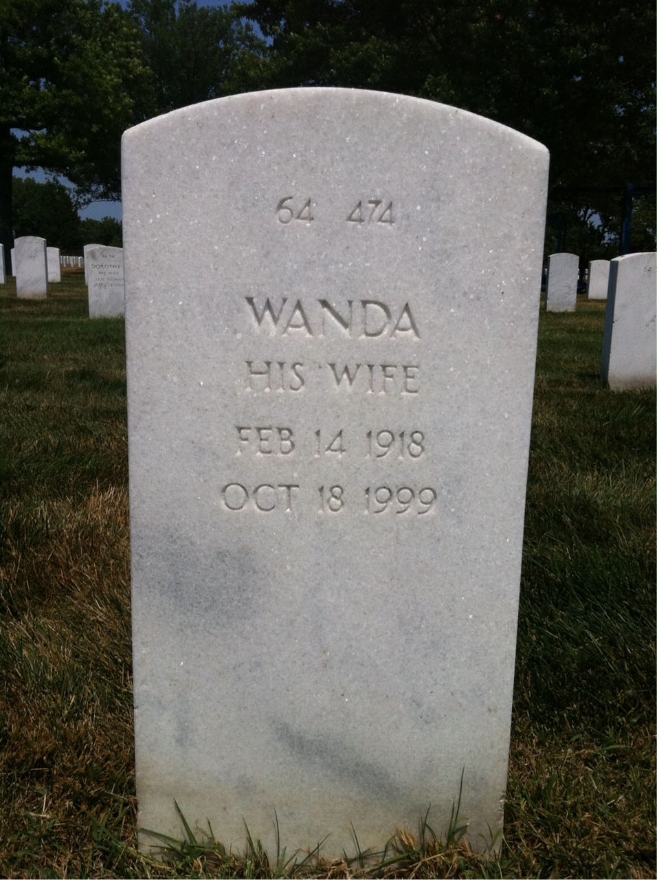 Back of headstone — Paul Baneky