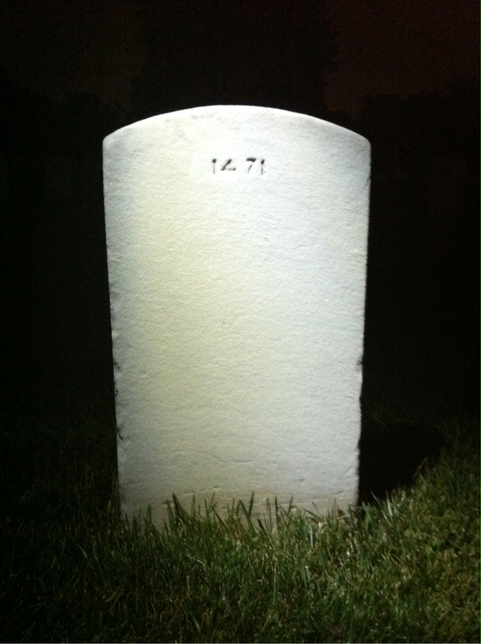 Back of headstone — David Allen