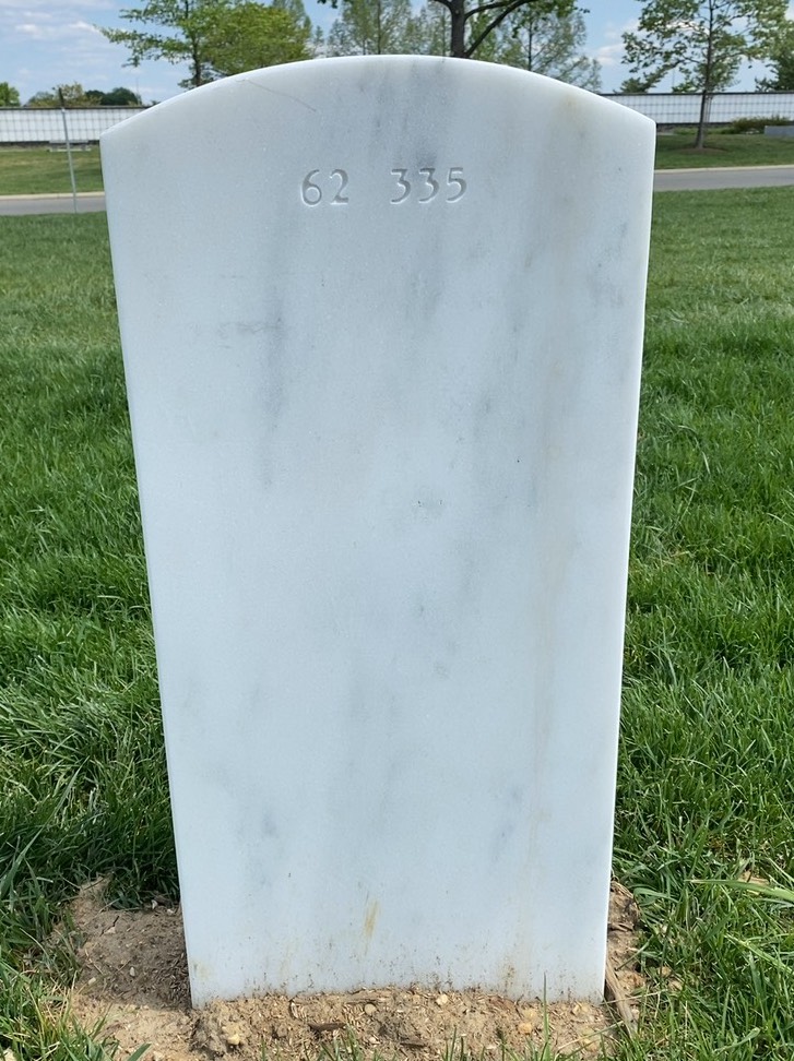 Back of headstone — Frank Adame