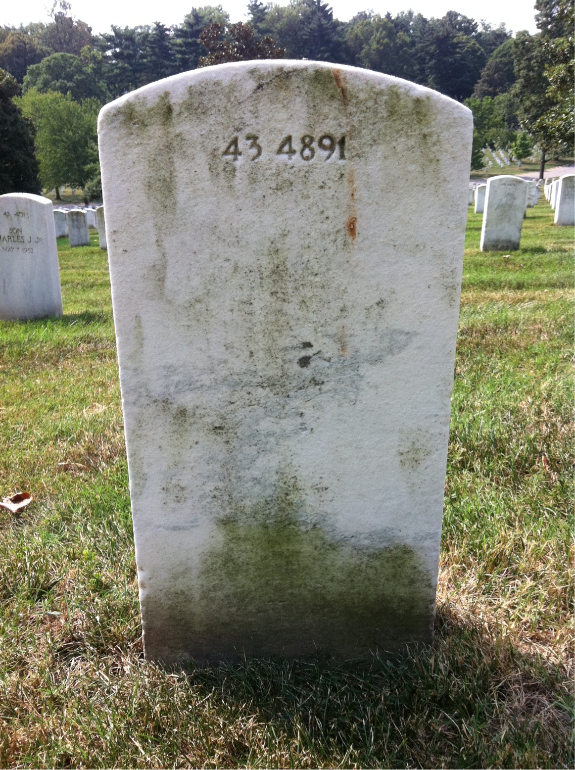Back of headstone — William R Odom