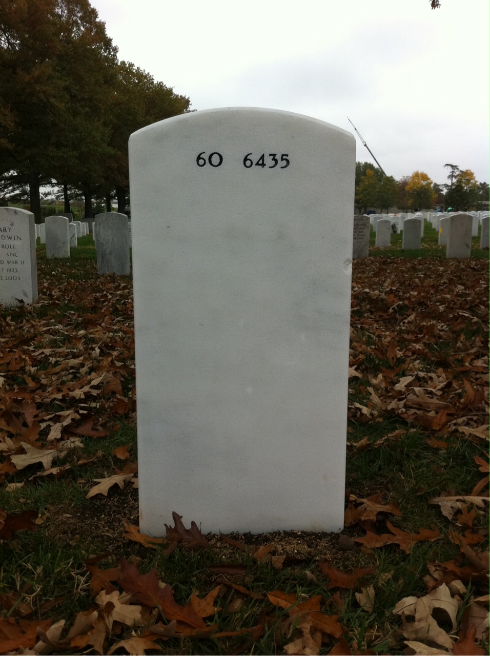 Back of headstone — Wilbert Miller