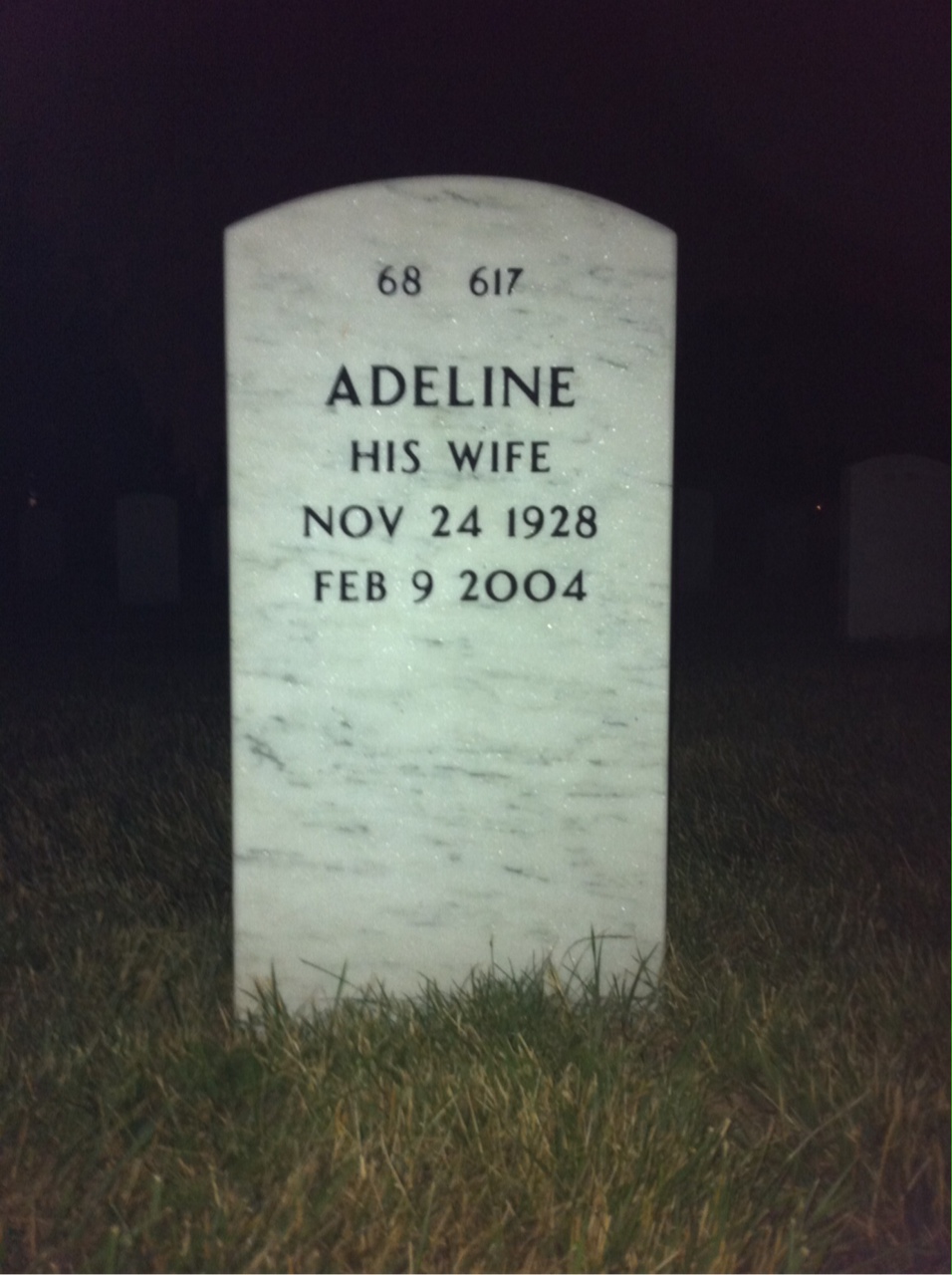 Back of headstone — Robert Dow