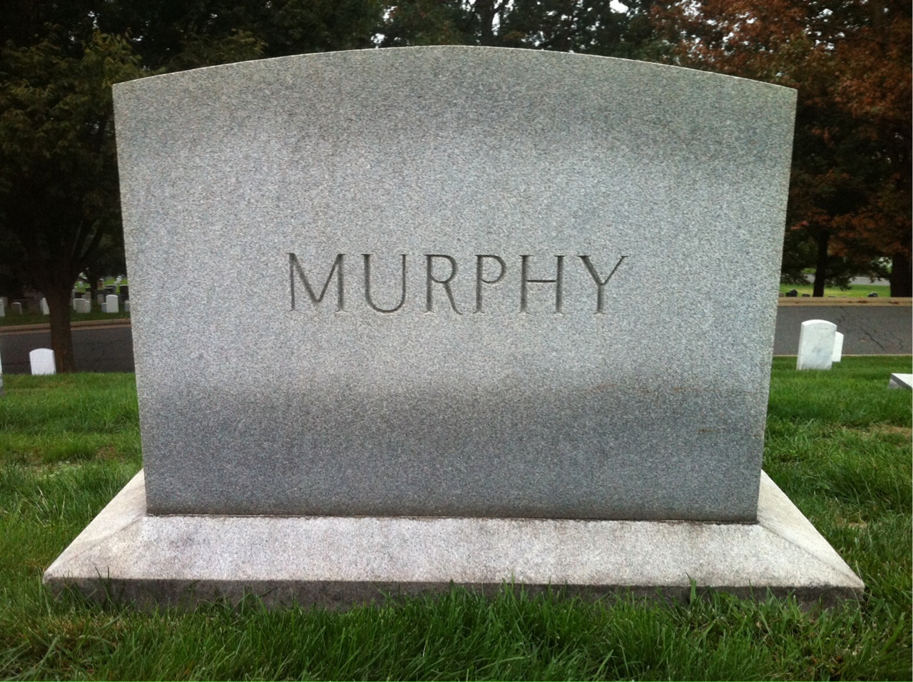 Back of headstone — John Murphy