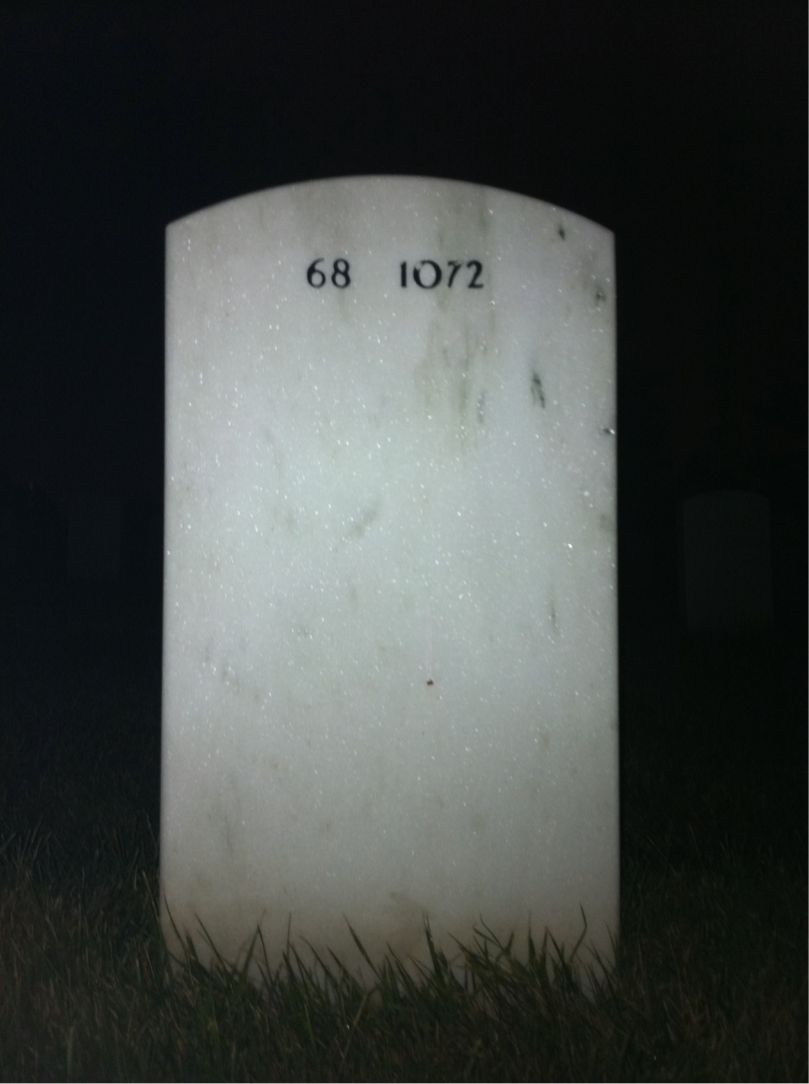 Back of headstone — John Irving