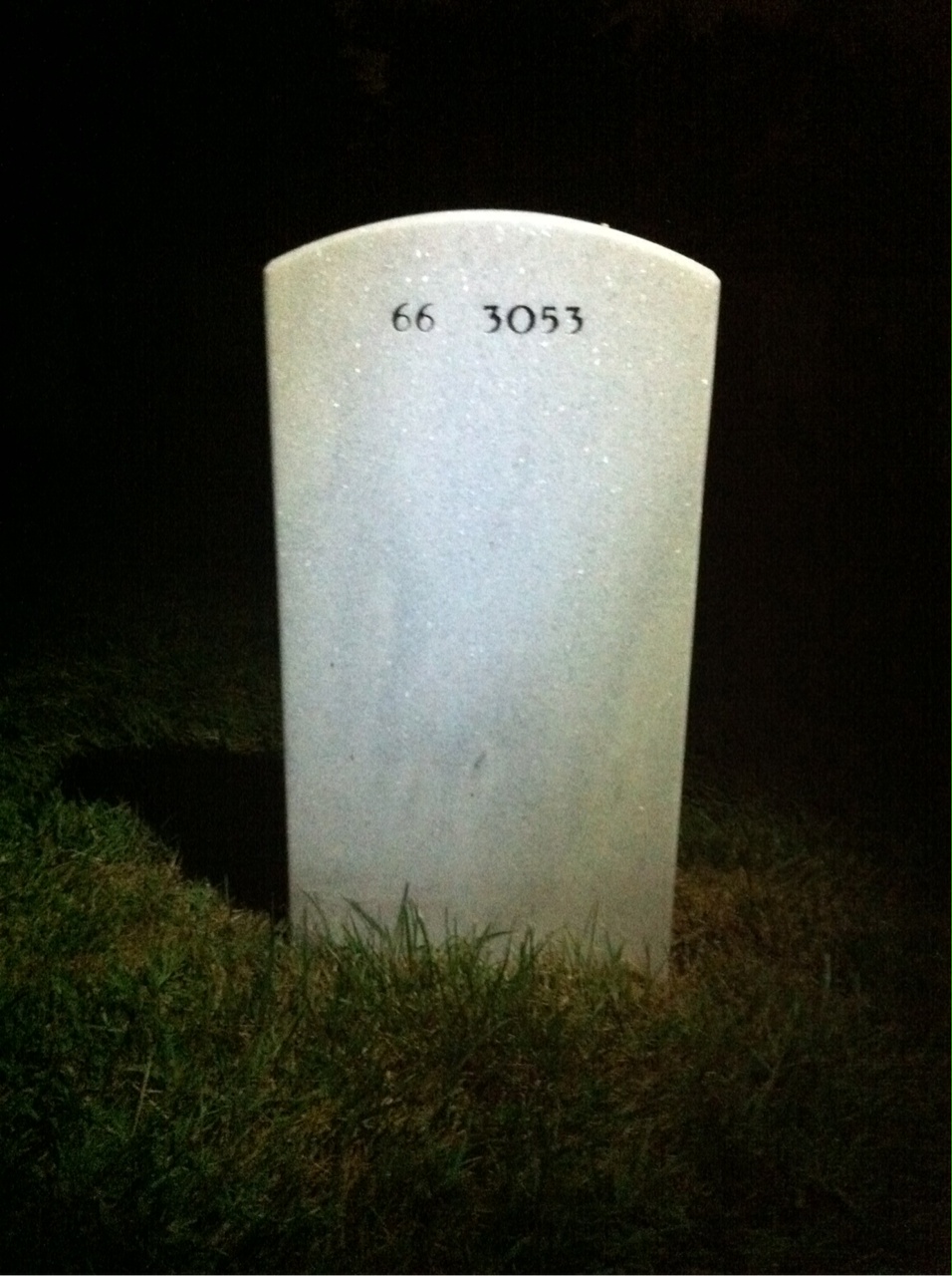 Back of headstone — John Fenimore