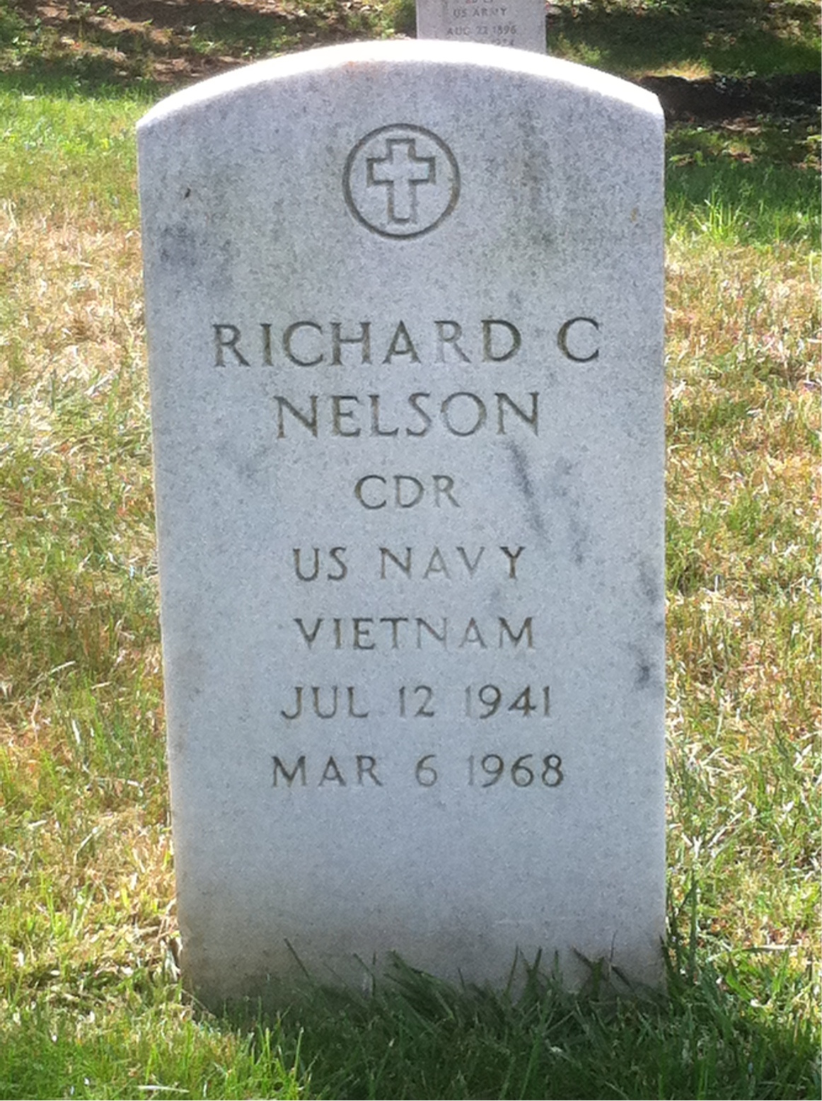 Back of headstone — Richard Crawford Nelson