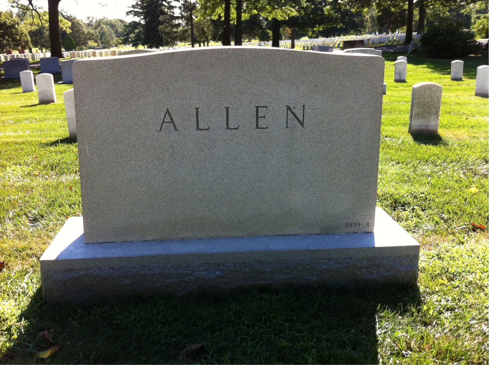 Back of headstone — Abraham Allen