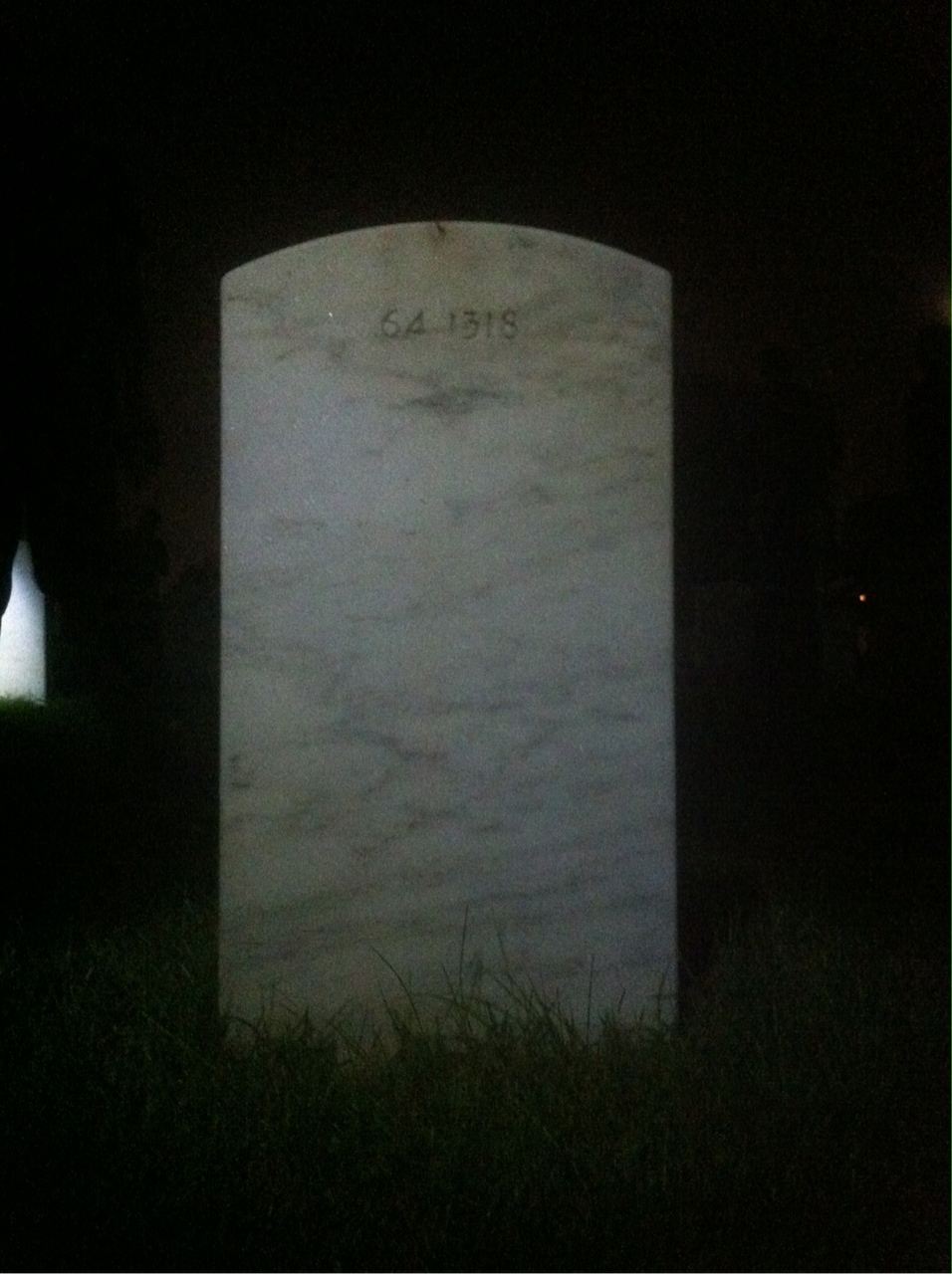 Back of headstone — James Allen