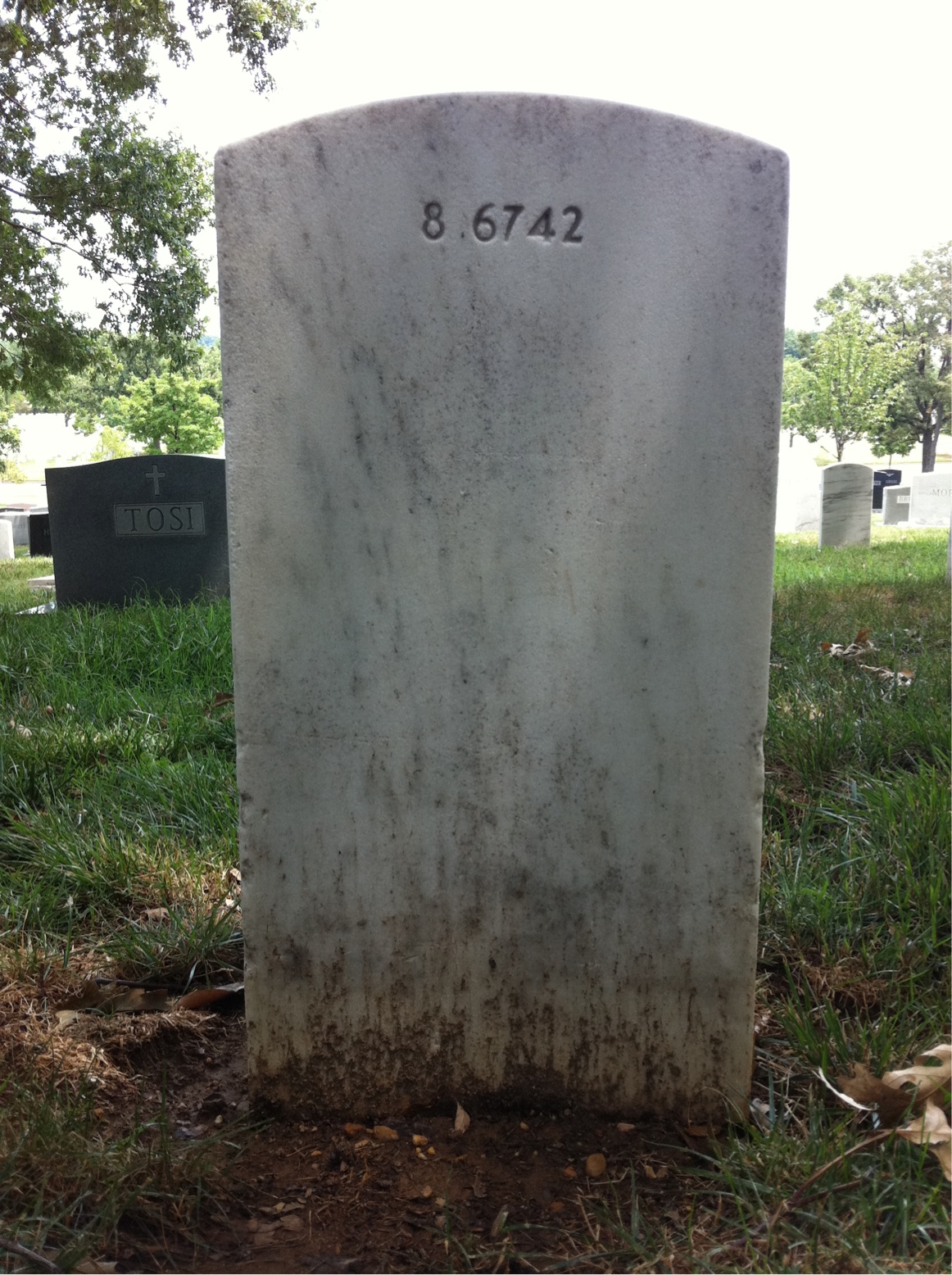 Back of headstone — Vernon Goodhand