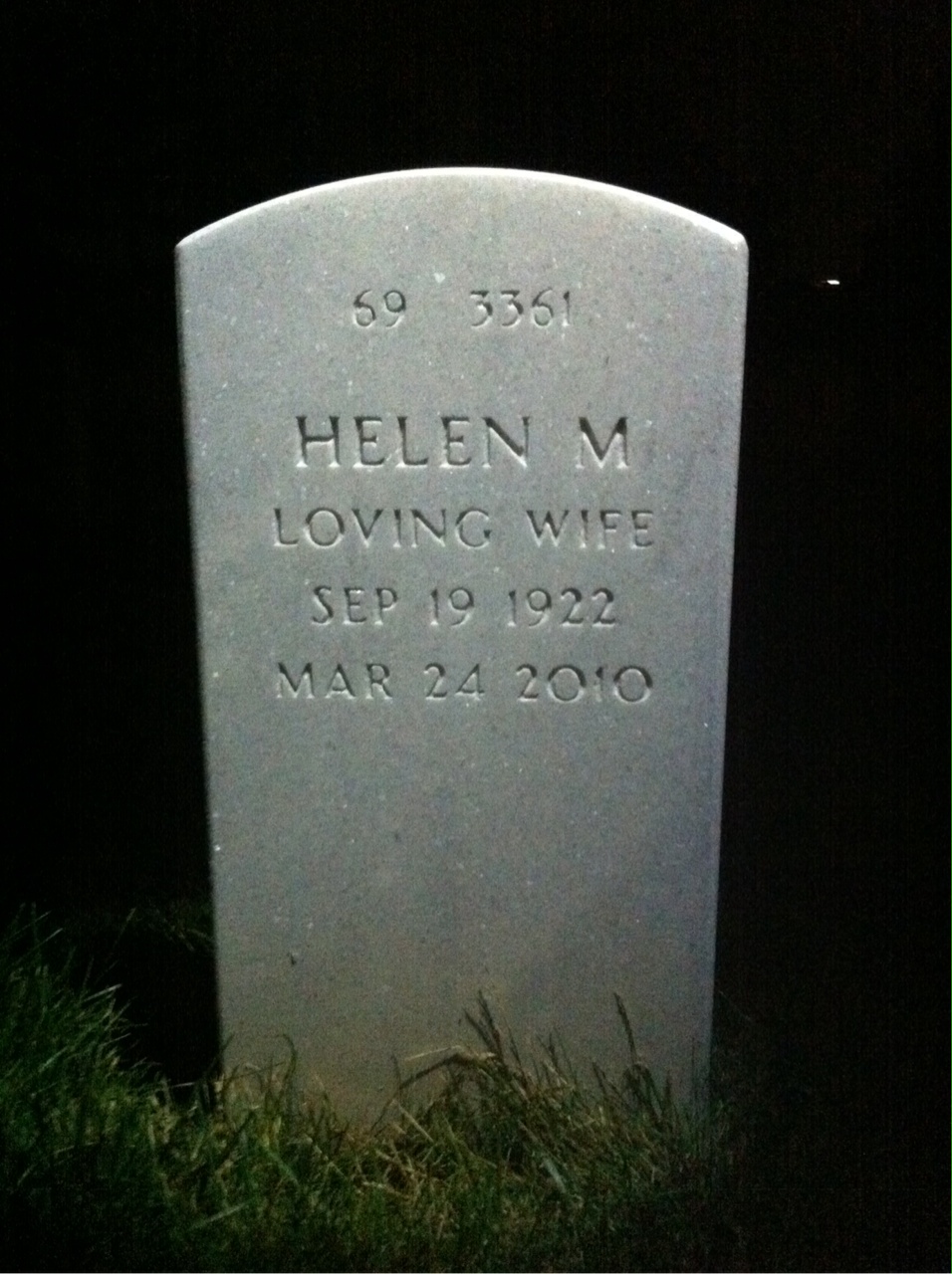 Back of headstone — I James Pruce
