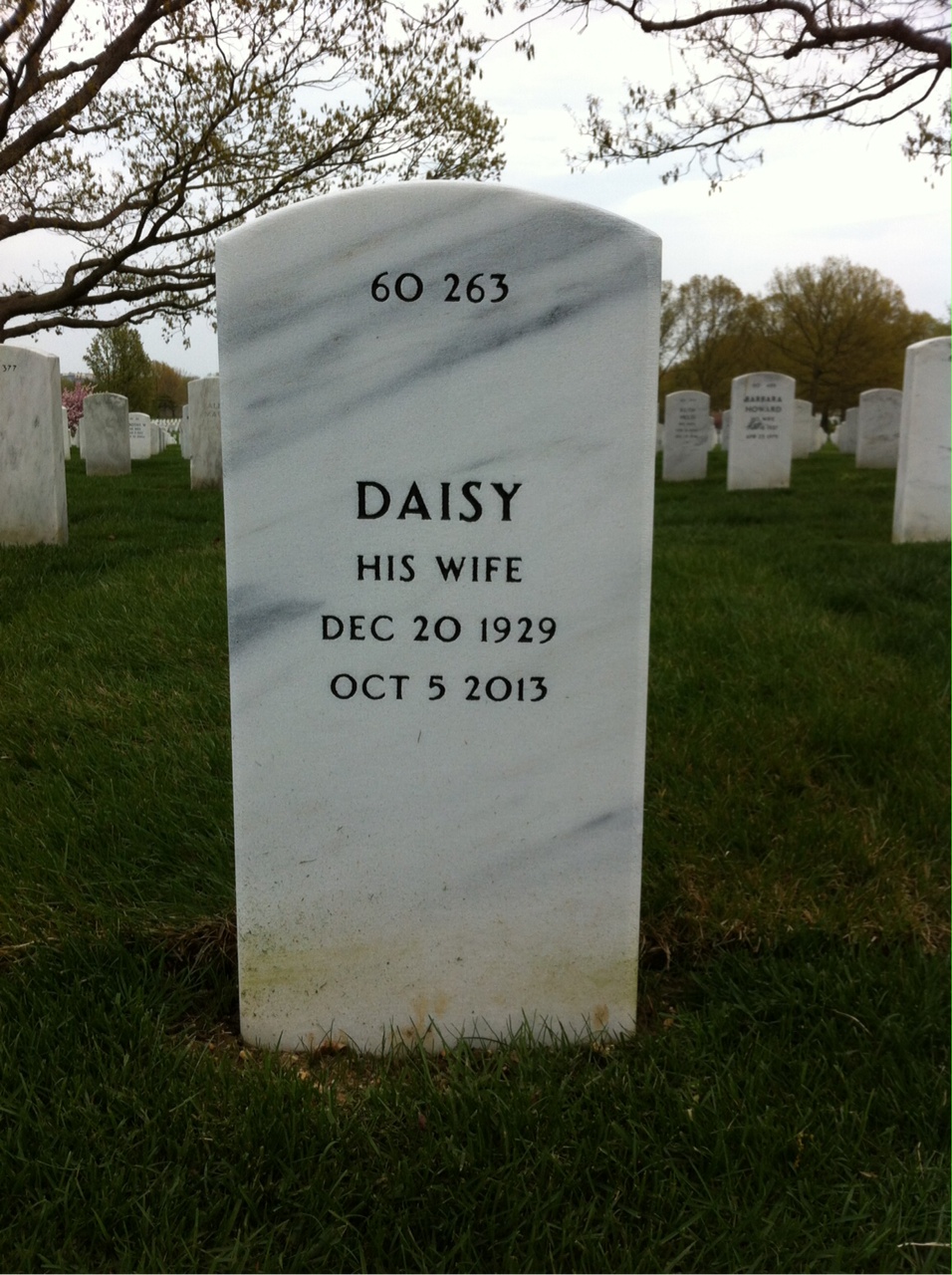 Back of headstone — Isaiah Gray