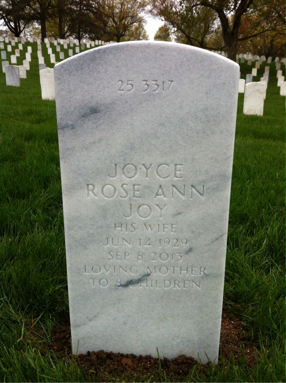 Back of headstone — Richard Schoonover