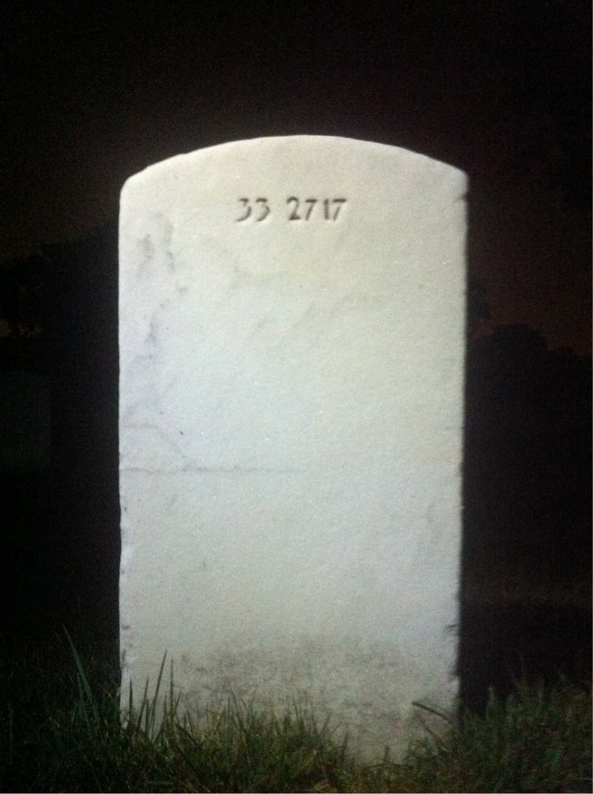 Back of headstone — Robert O Thomas