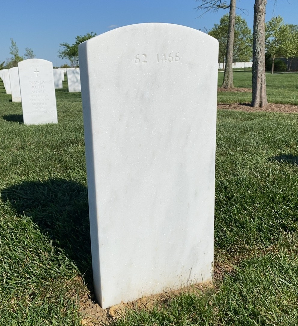 Back of headstone — Earl Noel Blough