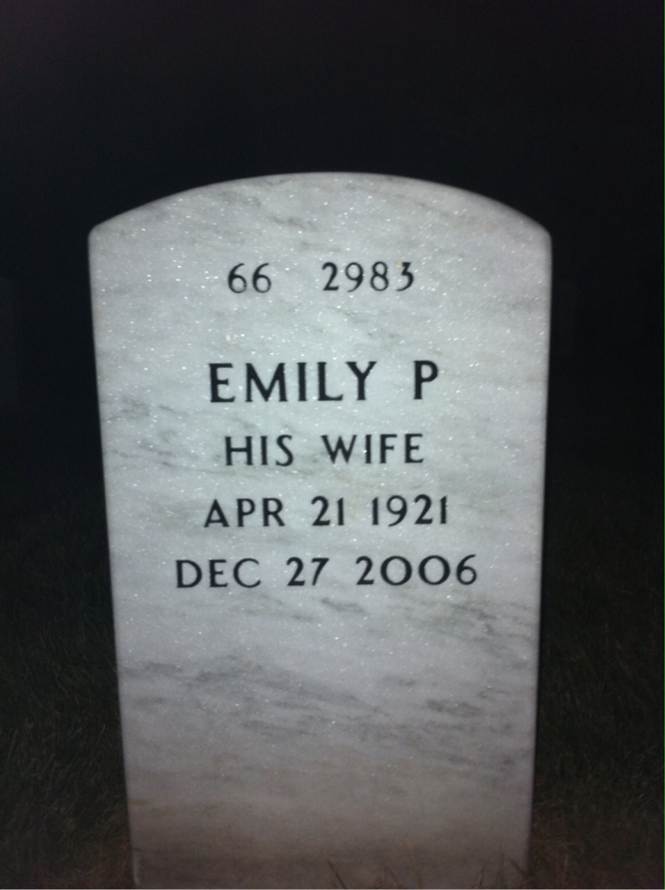 Back of headstone — Ray Whitson