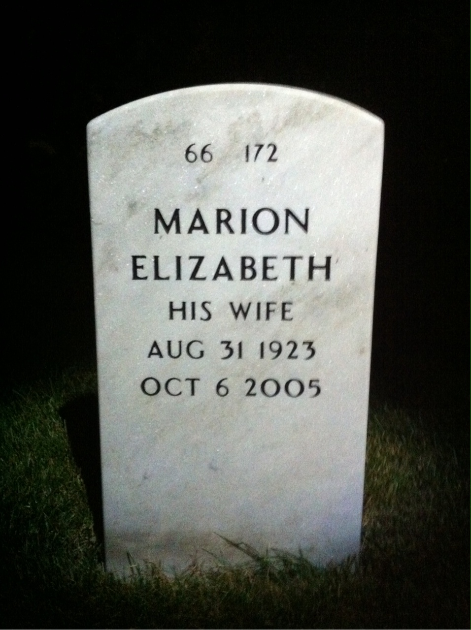 Back of headstone — Eugene Klingler