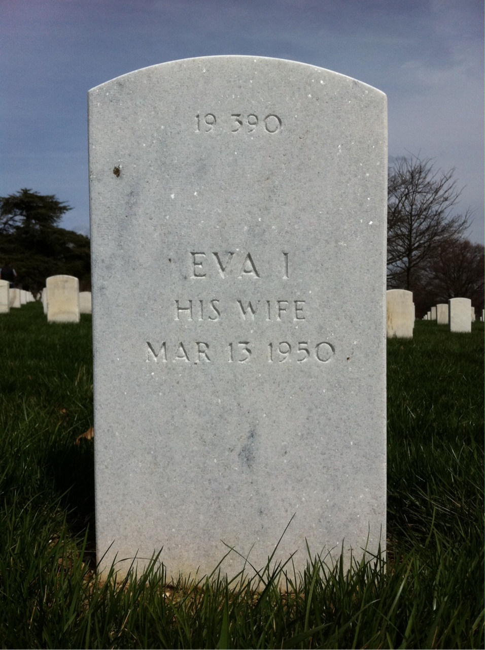 Back of headstone — George Contee