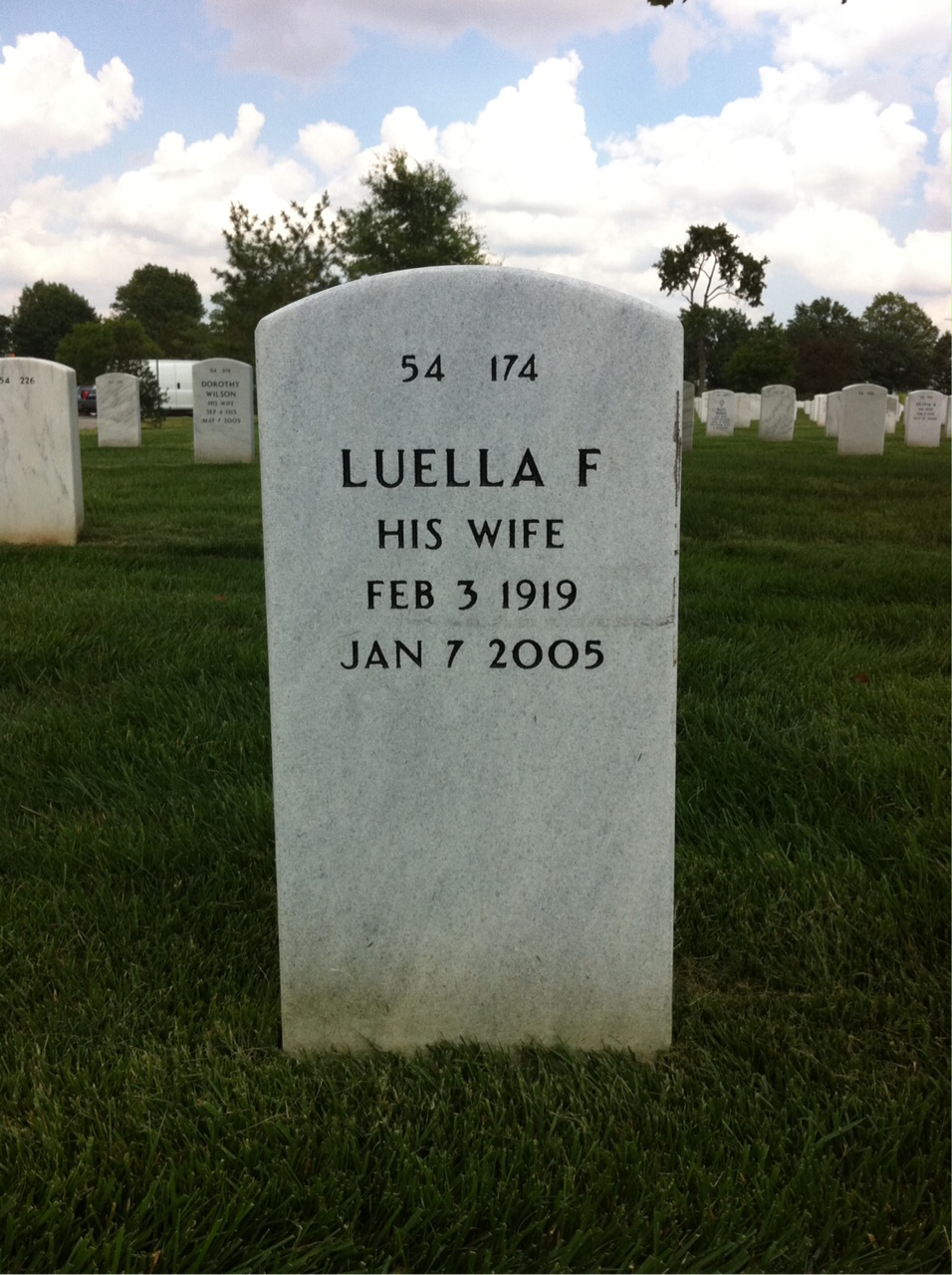 Back of headstone — H Deck