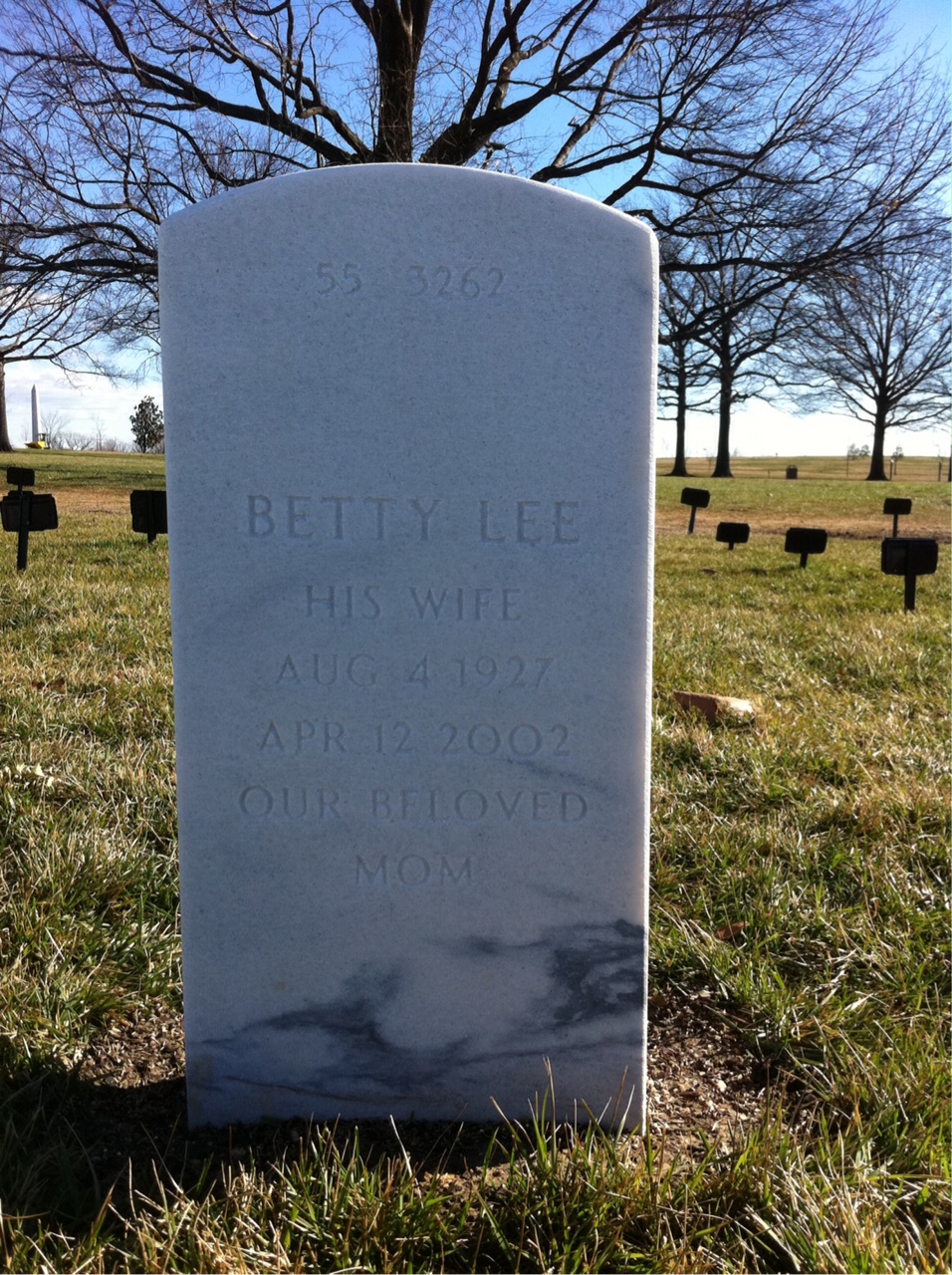 Back of headstone — Edward Mello