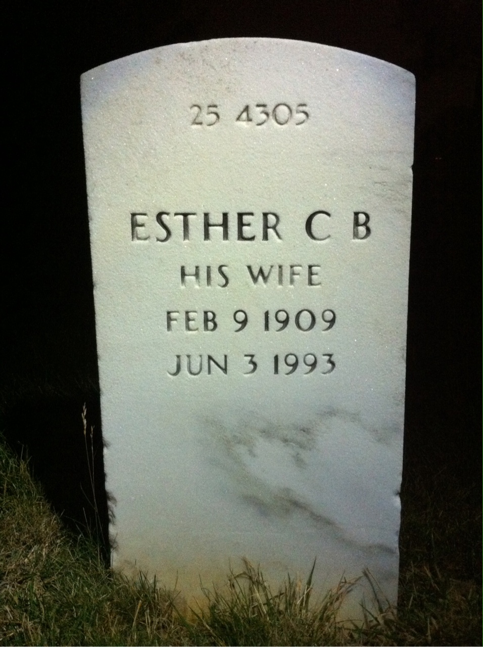 Back of headstone — Charles Balme