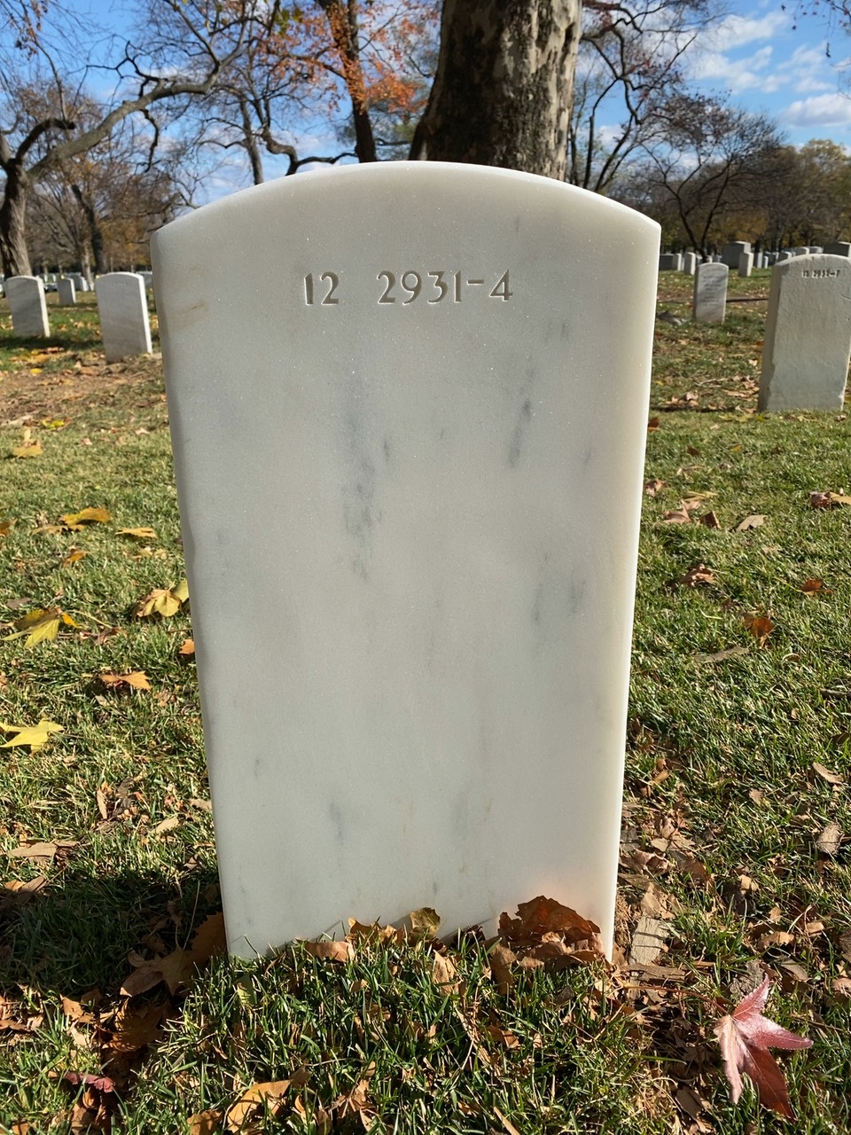 Back of headstone — Carl Eugene Walker