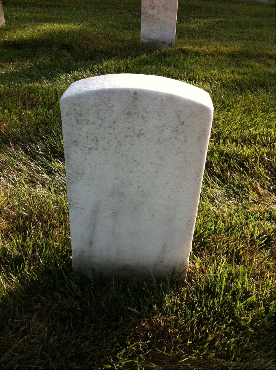 Back of headstone — George Morgan