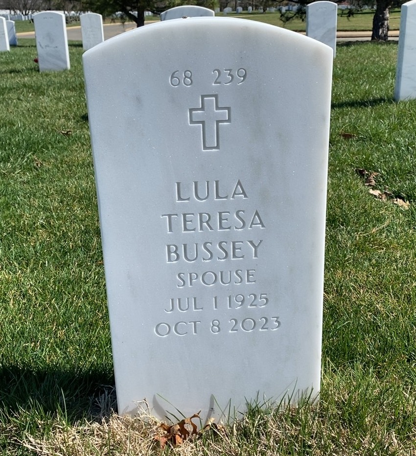 Back of headstone — Joe Bussey
